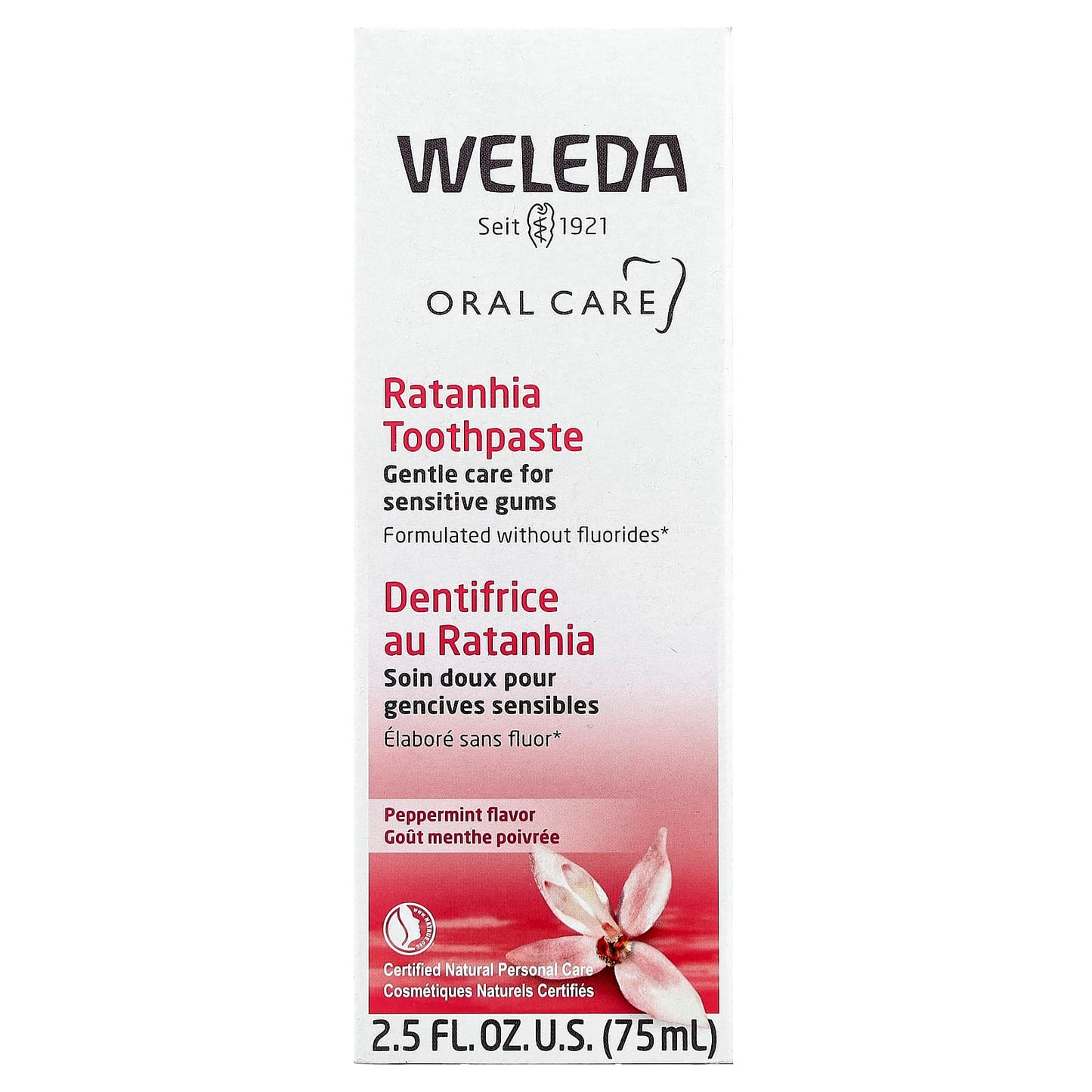 Weleda, Oral Care, Ratanhia Toothpaste, Peppermint, 2.5 fl oz (75 ml) - Image 2