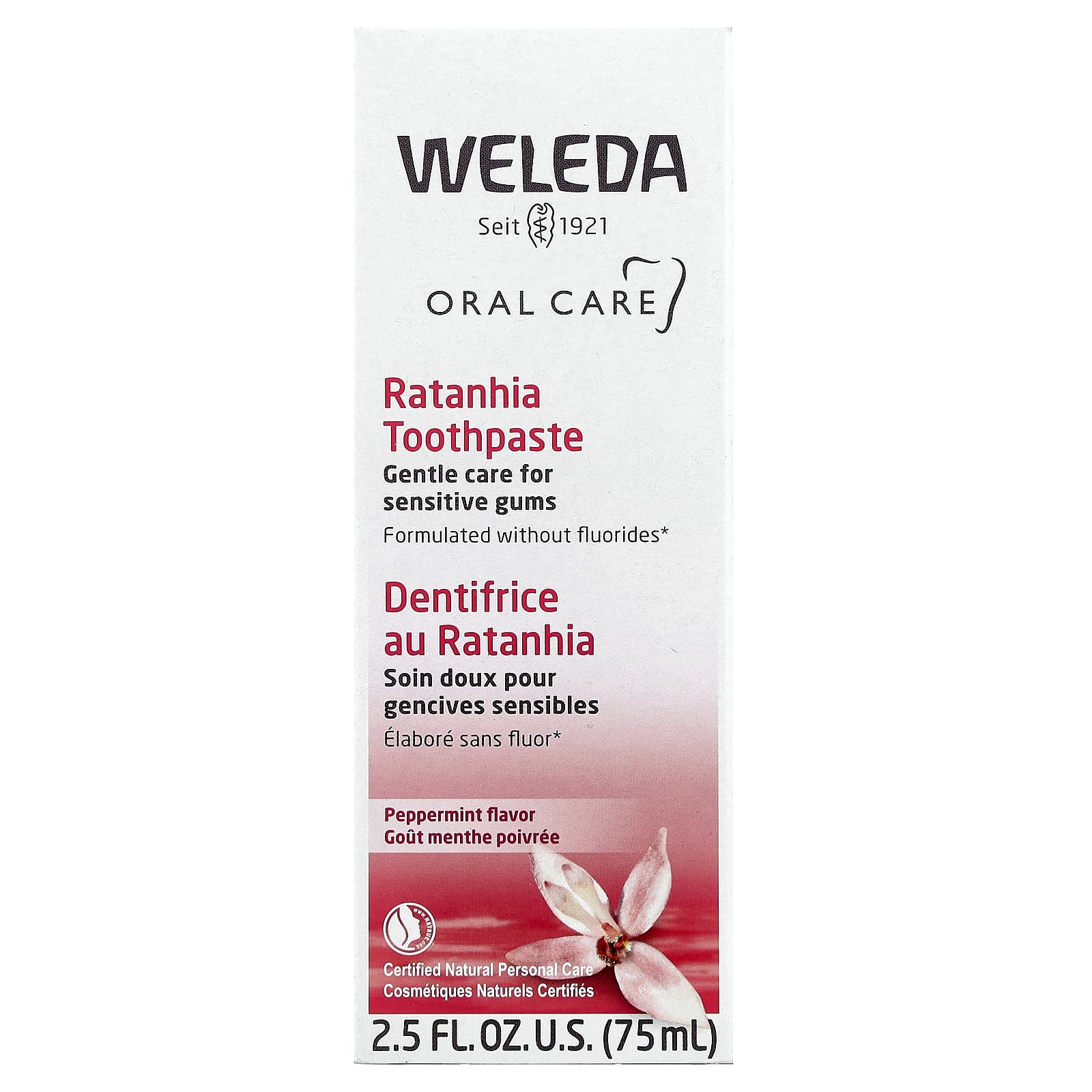 Weleda, Oral Care, Ratanhia Toothpaste, Peppermint, 2.5 fl oz (75 ml) - Image 2