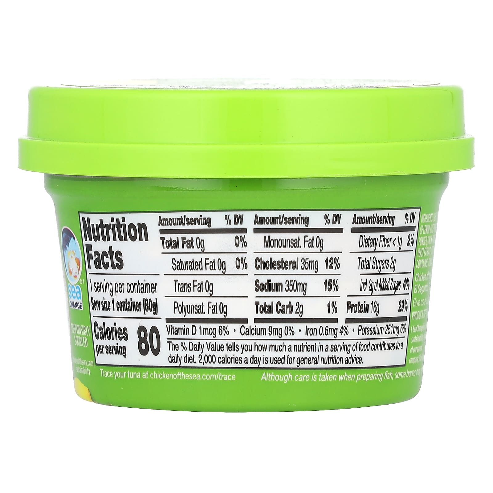 Lemon & Thyme Wild Caught Tuna by Chicken of the Sea, 2.8 oz - Image 2