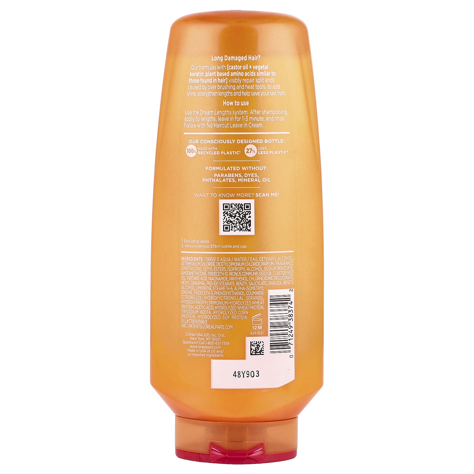 L'Oréal, Elvive, Dream Lengths, Split End Sealing Conditioner, Long, Damaged Hair , 12.6 fl oz (375 ml) - Image 2