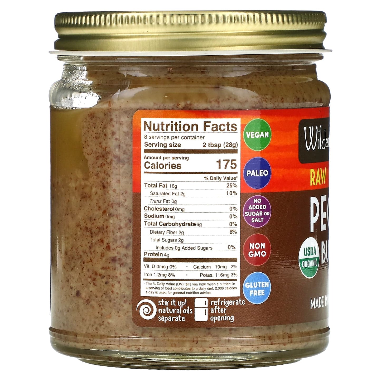 Wilderness Poets, Organic Raw Pecan Butter with Cashews, 8 oz (227 g) - Image 2