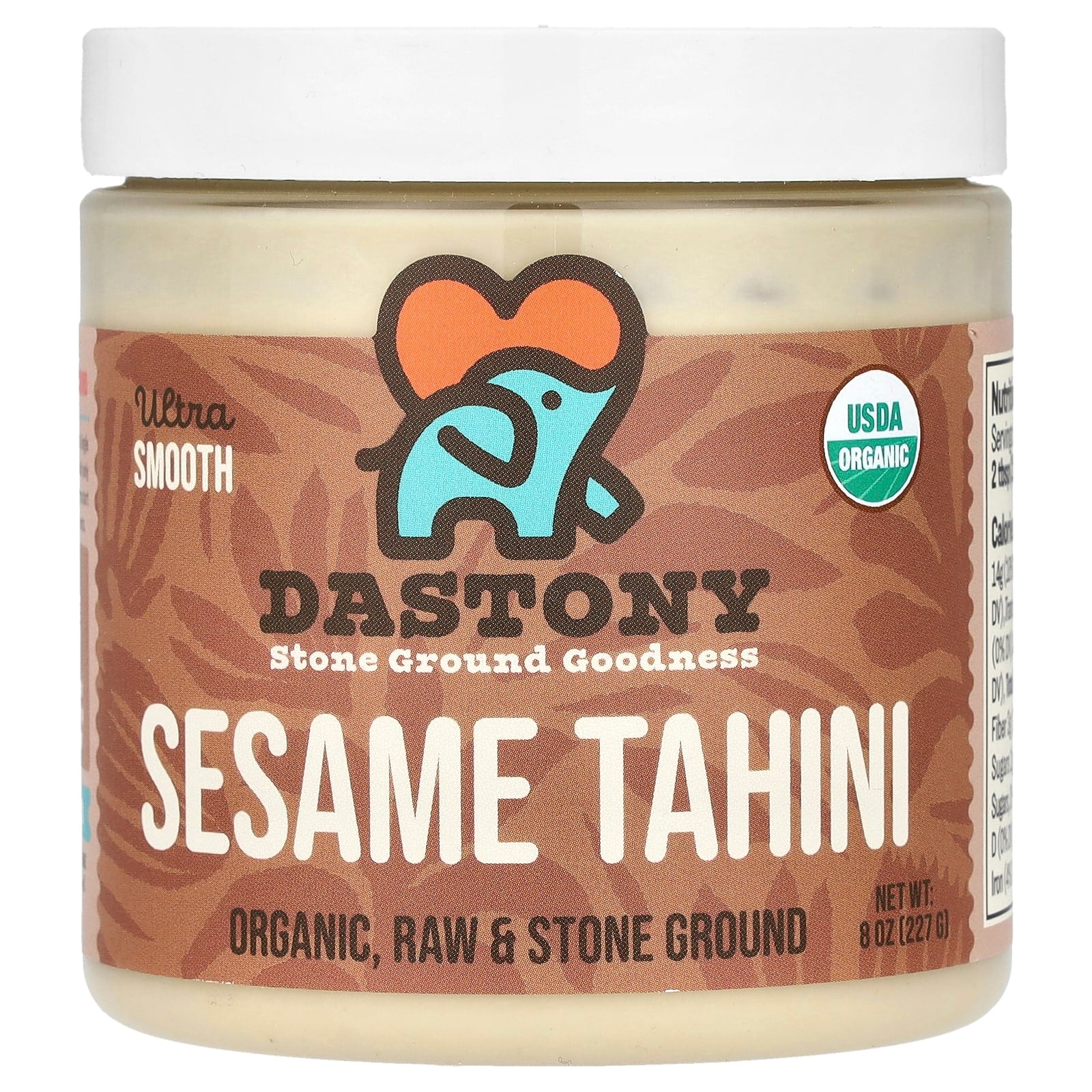 Dastony USDA Organic Sesame Tahini, 8 oz, Ultra Smooth - Image 1