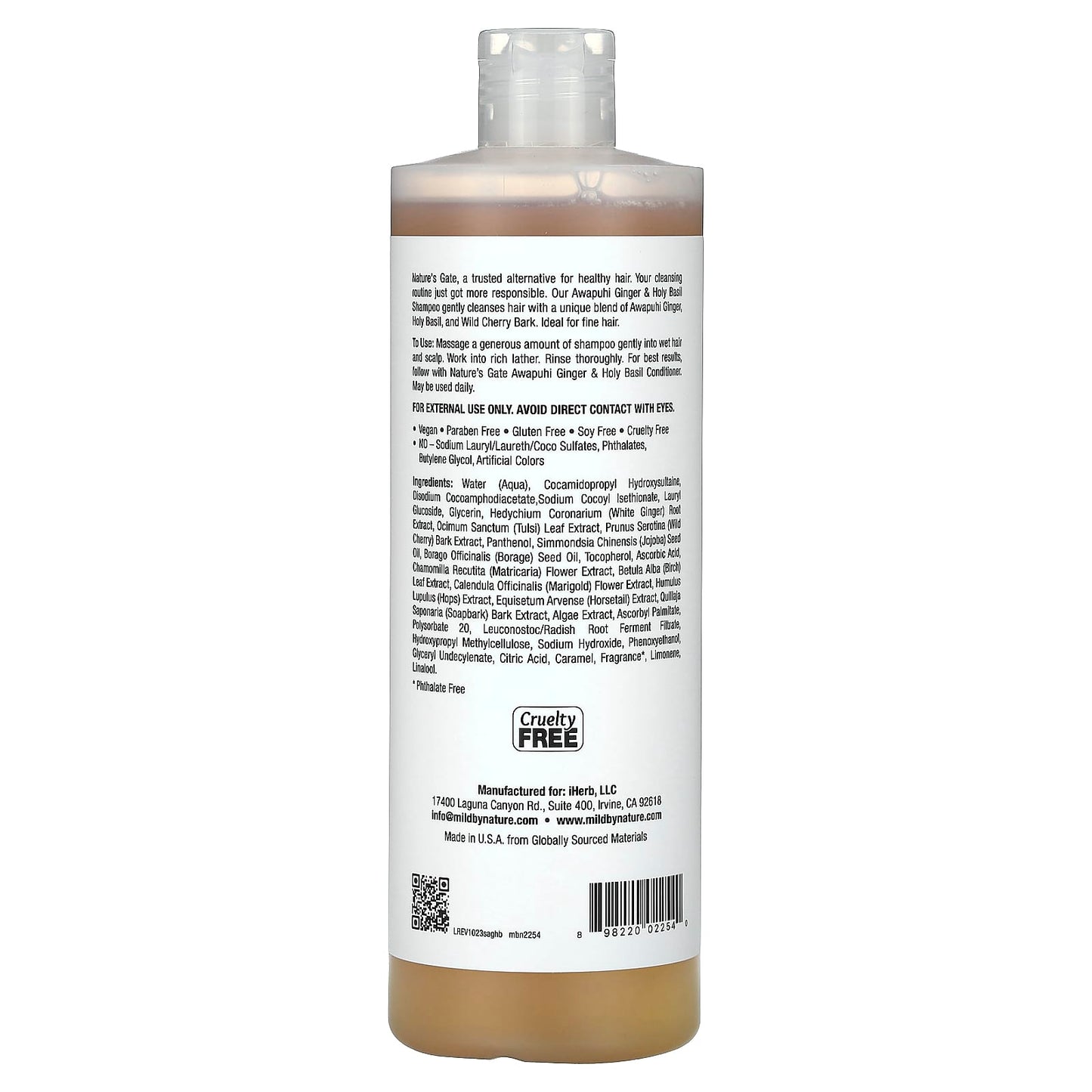 Nature's Gate Awapuhi Ginger & Holy Basil Shampoo for Fine Hair, 16 fl oz - Image 2