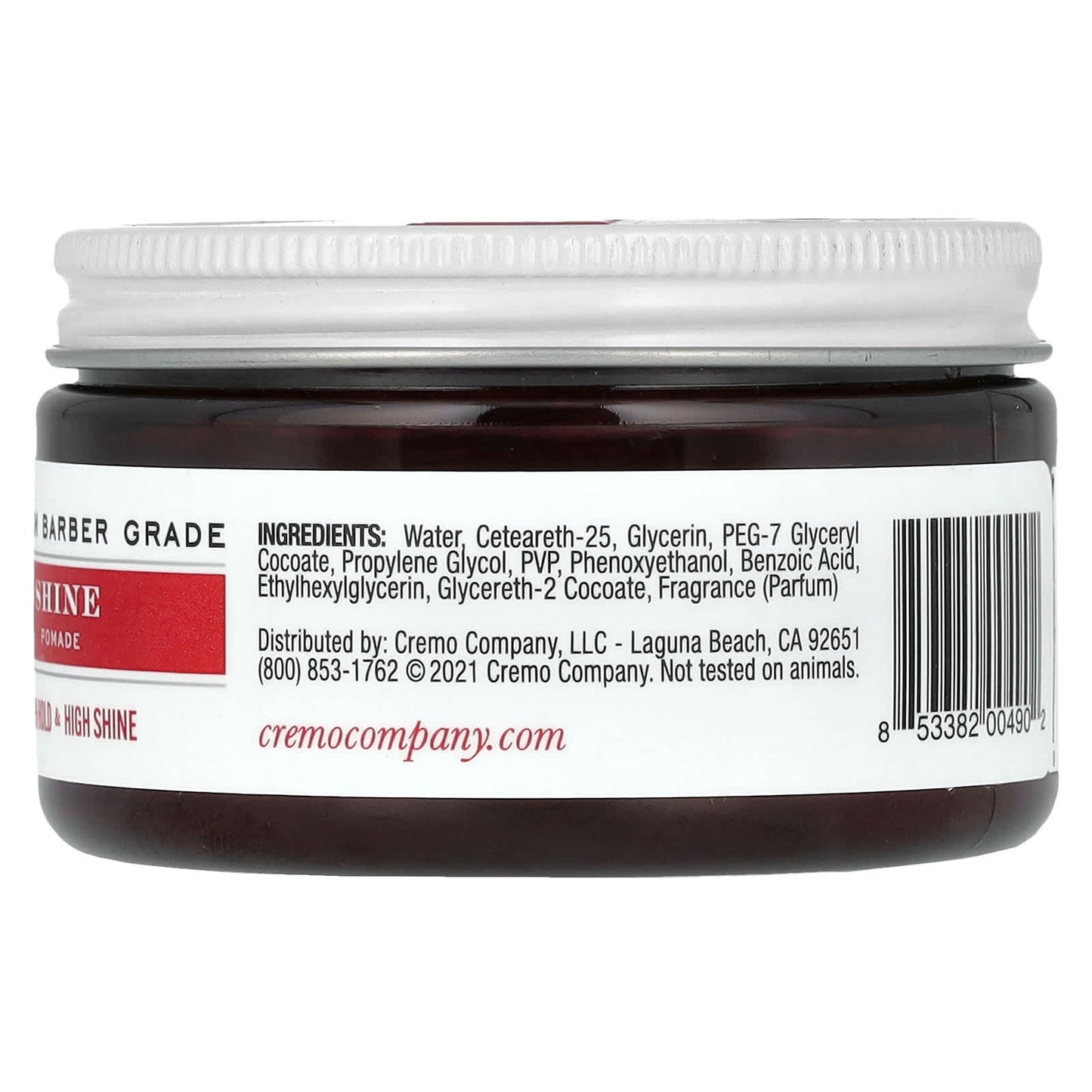 Cremo High Hold & Shine Pomade, 4 oz - Barber Grade, Water-Based Formula - Image 2