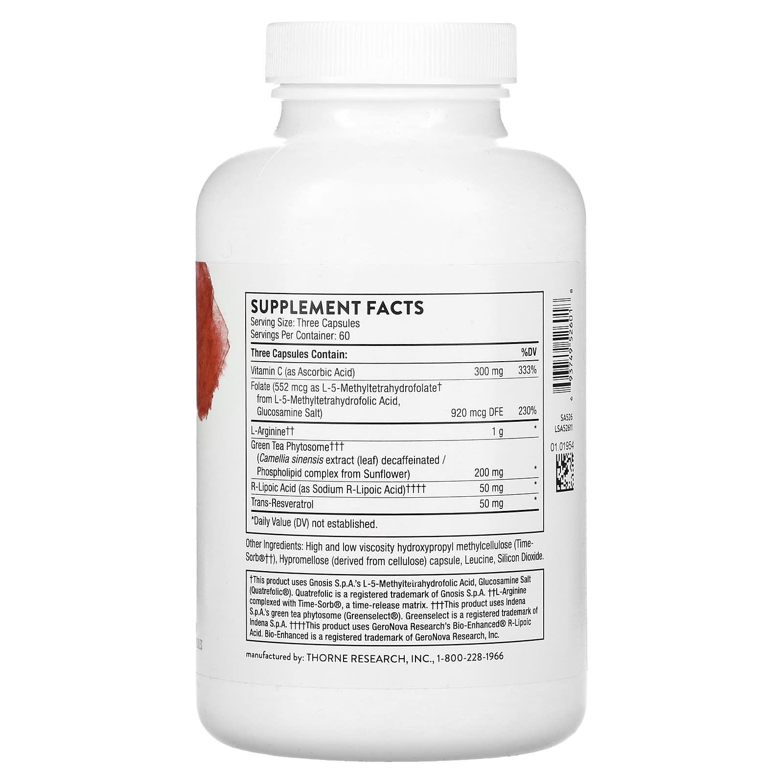 Thorne, L-Arginine Plus with Nutrients for Added Support, 180 Capsules