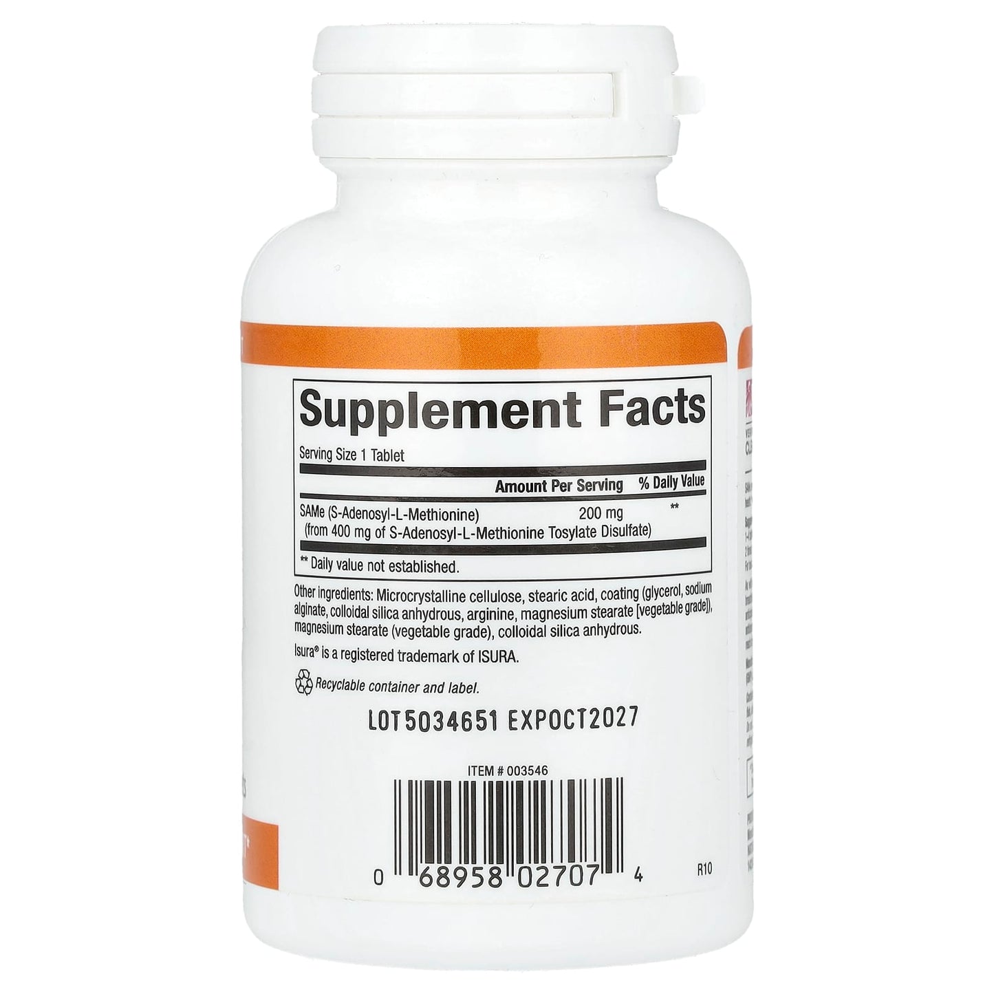 Natural Factors, SAMe , 200 mg, 30 Slow Release Tablets - Image 2