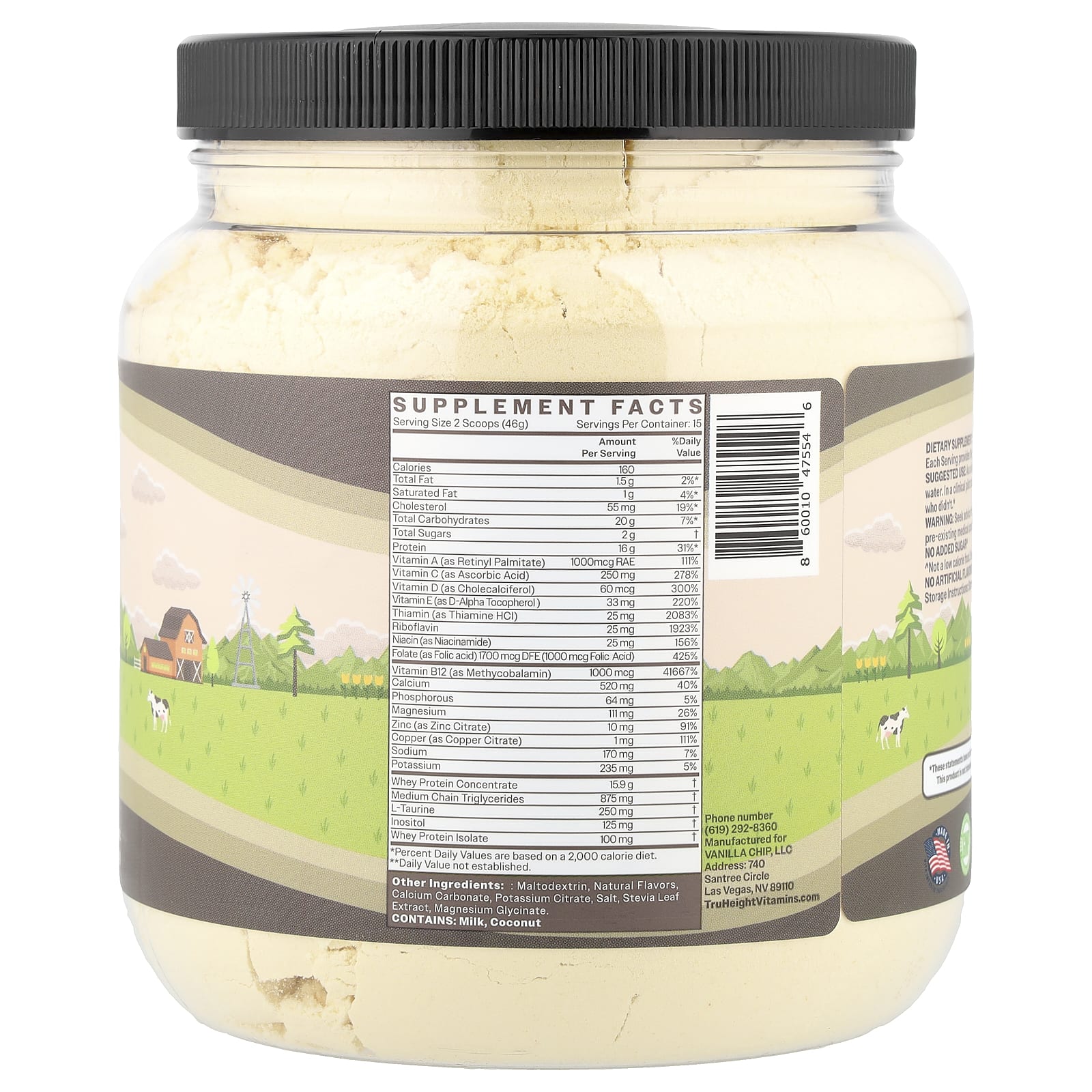 TruHeight, Growth Protein Shake, For Kids 5+, Vanilla, 1.5 lbs (682.5 g) - Image 2