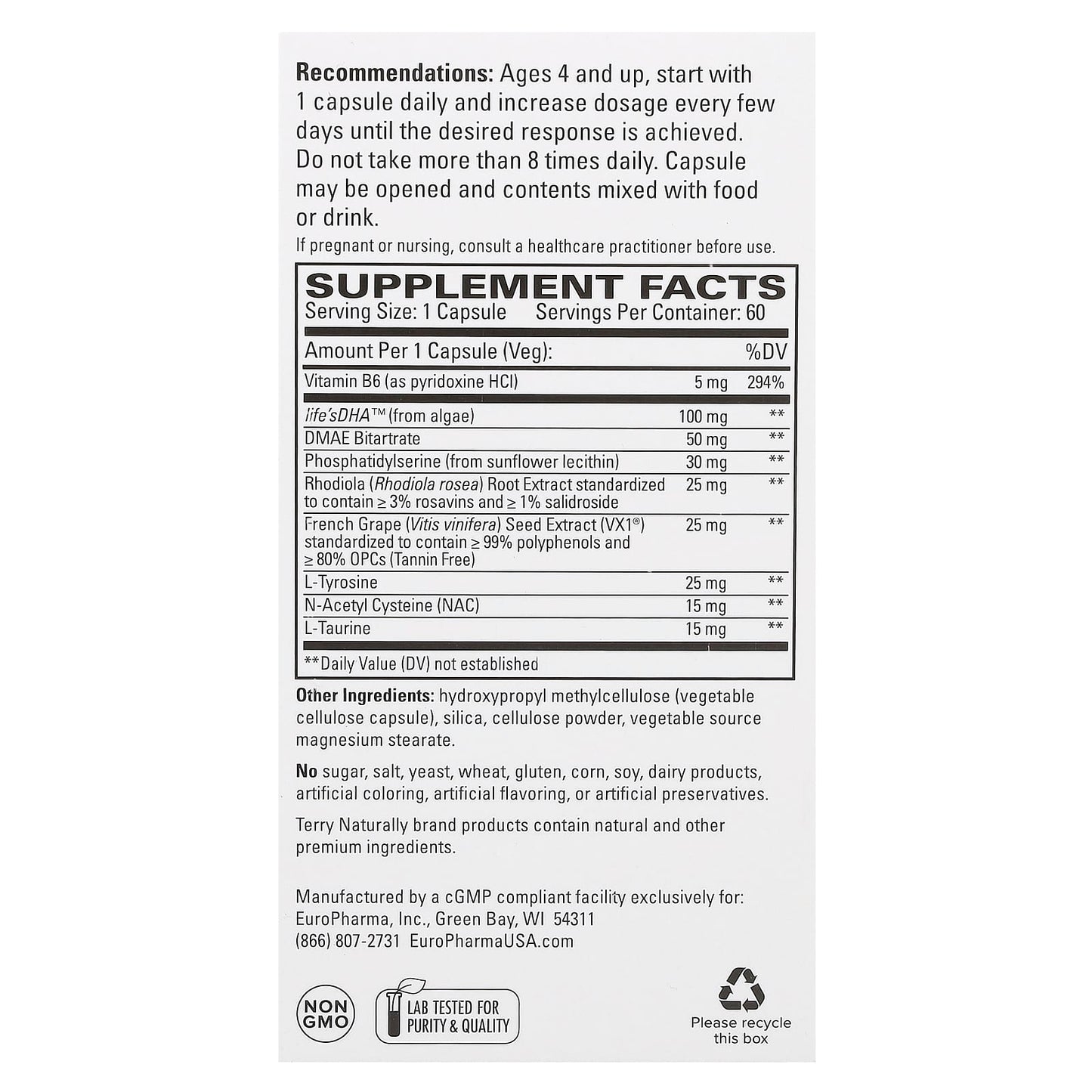 Terry Naturally, Calm Kids, Ages 4 and Up, 60 Capsules - Image 2