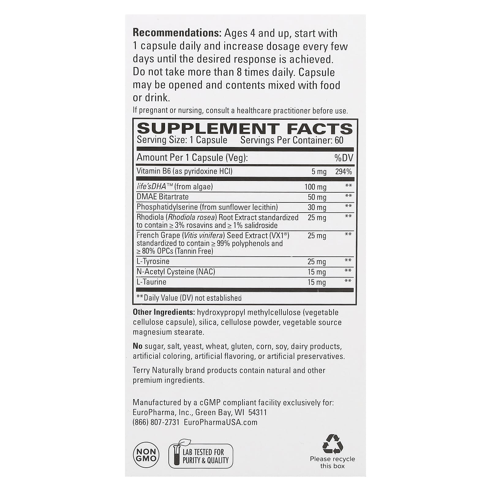 Terry Naturally, Calm Kids, Ages 4 and Up, 60 Capsules - Image 2