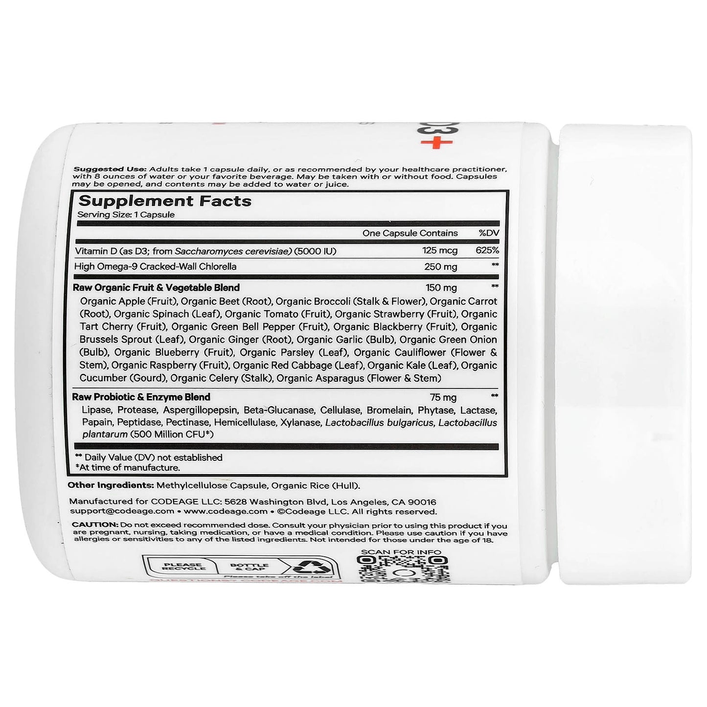 Codeage Raw Vitamin D3+ 5000 IU, Whole Food Nutrition Supplement - Image 2