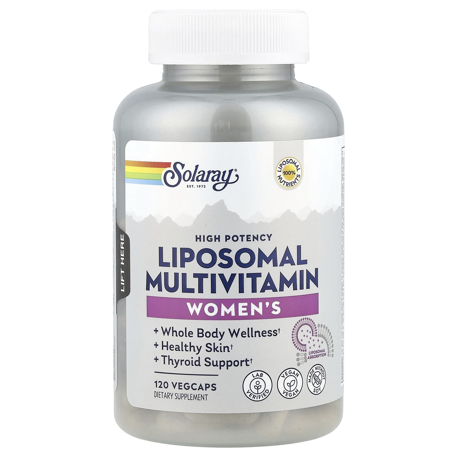 Solaray, High Potency Women's Liposomal Multivitamin, 120 VegCaps - Image 1