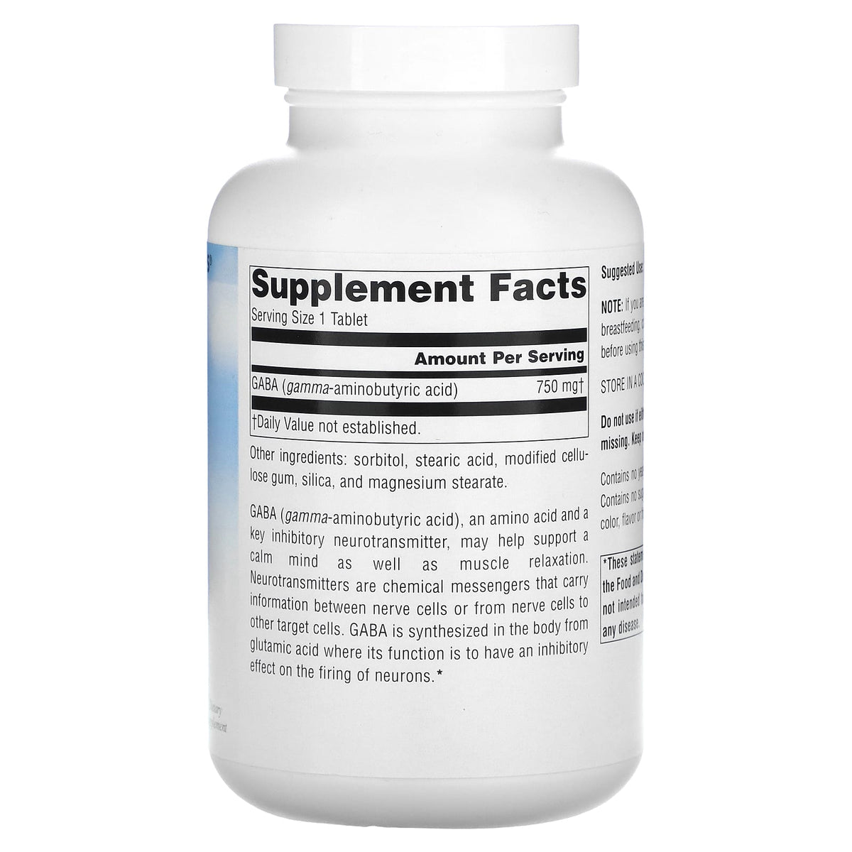 Source Naturals, Serene Science®, GABA, 750 mg, 180 Tablets - Image 2