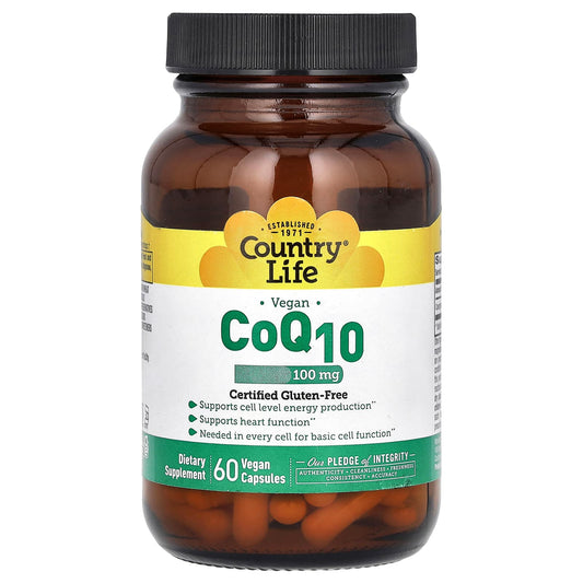 Country Life CoQ10 100mg 60 Vegan Capsules - Supports Healthy Immune System - Image 1
