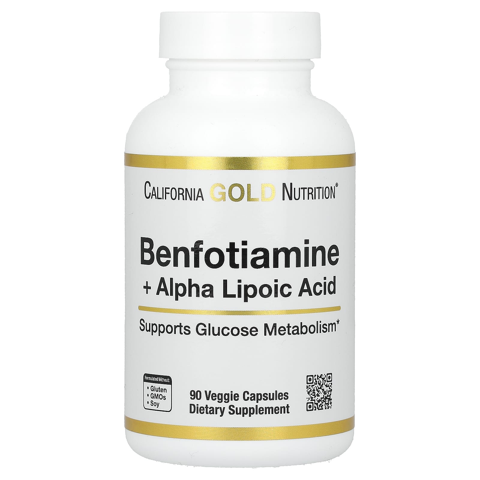 California Gold Nutrition Benfotiamine + Alpha Lipoic Acid 90 Veggie Capsules - Image 1