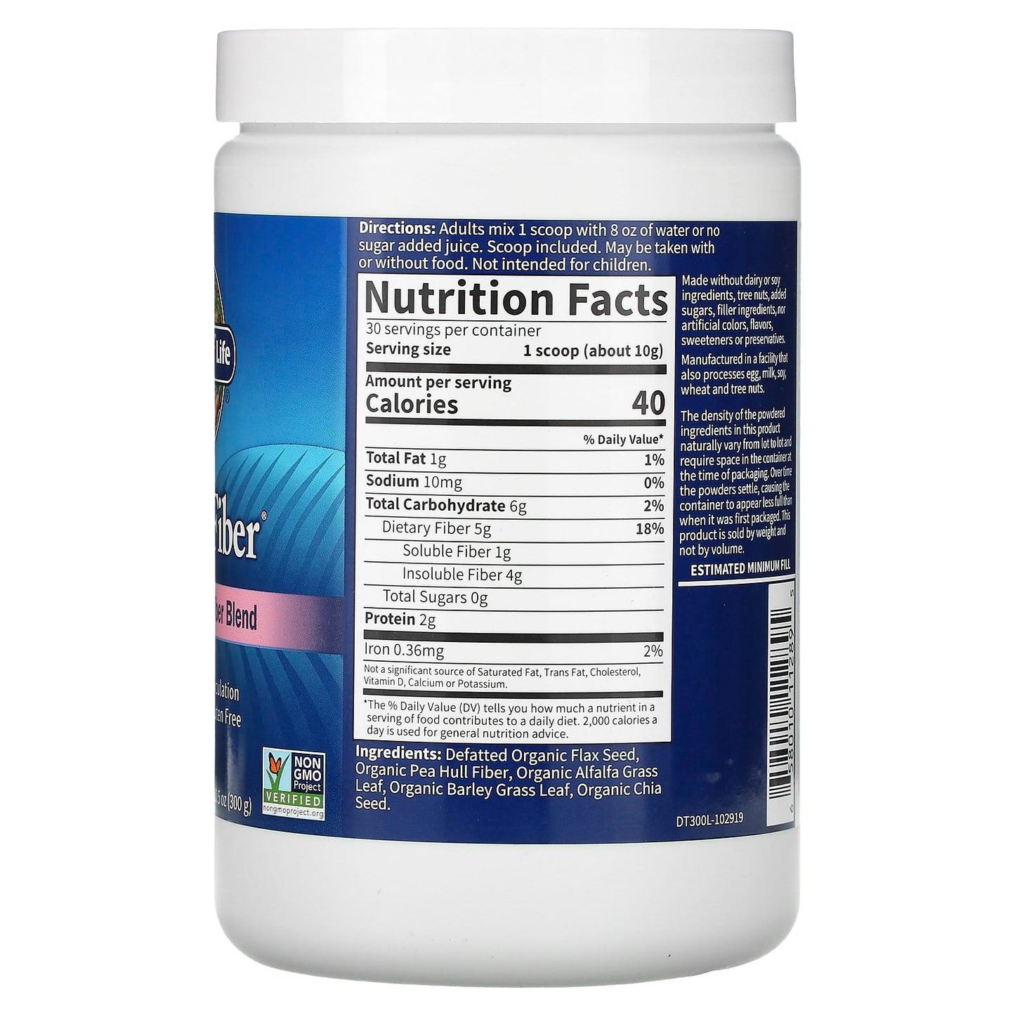 Garden of Life DetoxiFiber - USDA Organic, Gluten Free, 30 Servings - Image 2