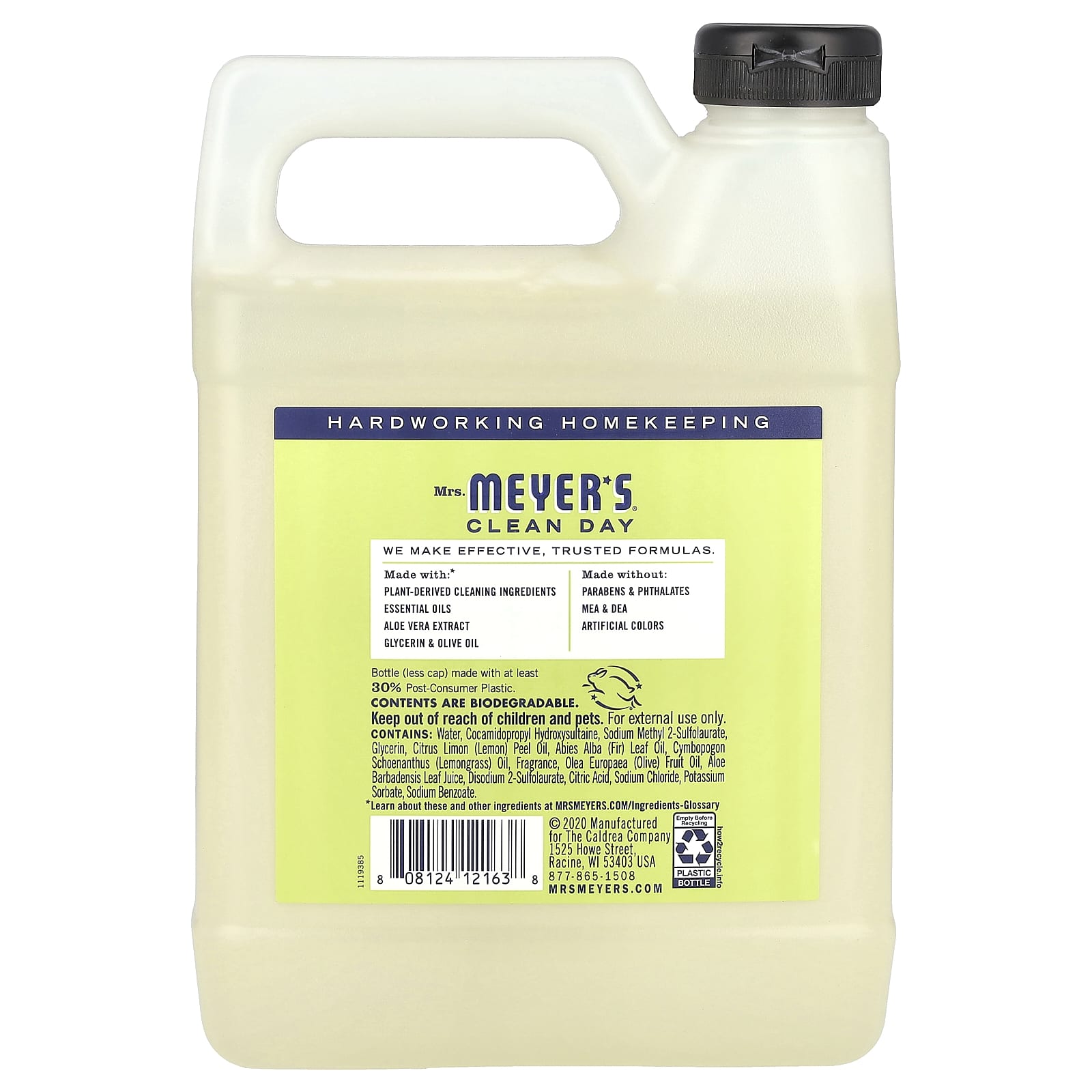 Mrs. Meyers Clean Day, Hand Soap Refill, Lemon Verbena, 33 fl oz (975 ml) - Image 2
