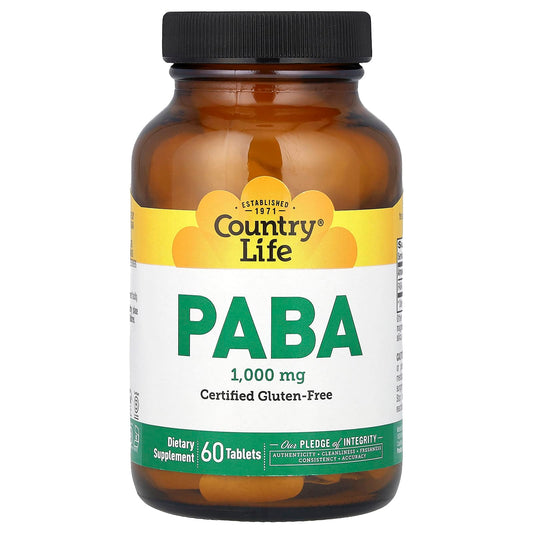 Country Life PABA 1,000mg Dietary Supplement Tablets - Image 1