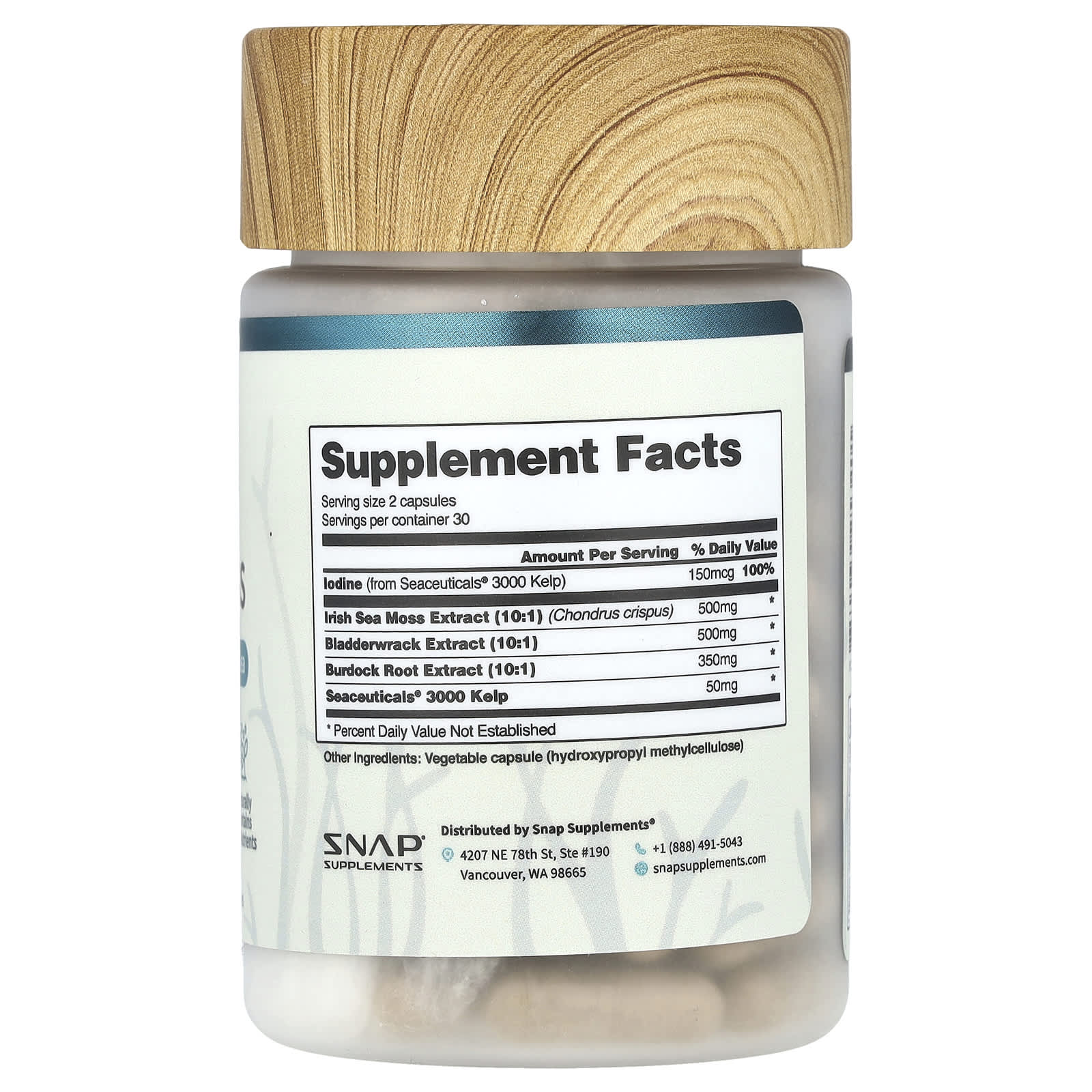 Snap Supplements, Irish Sea Moss, 60 Capsules - Image 2