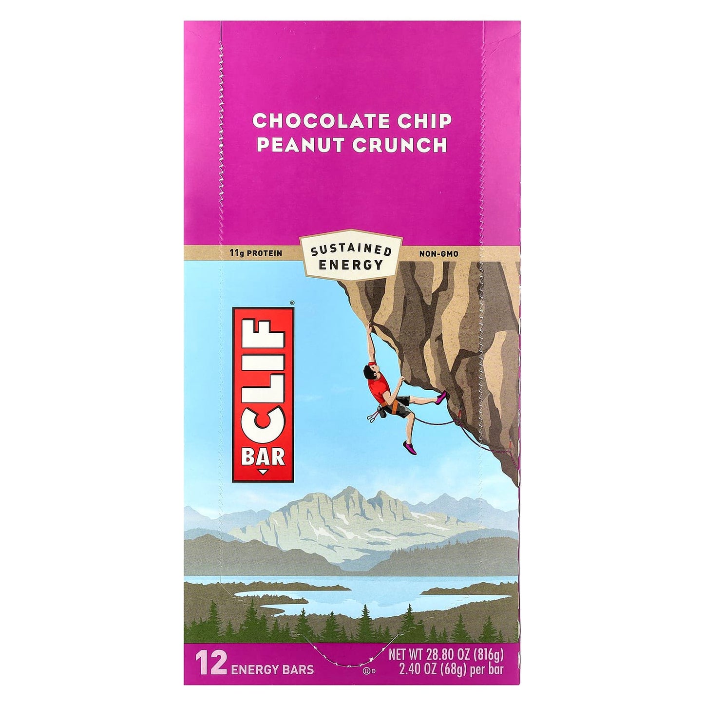 Clif Bar Chocolate Chip Peanut Crunch Energy Bar - 12 Pack - Image 1