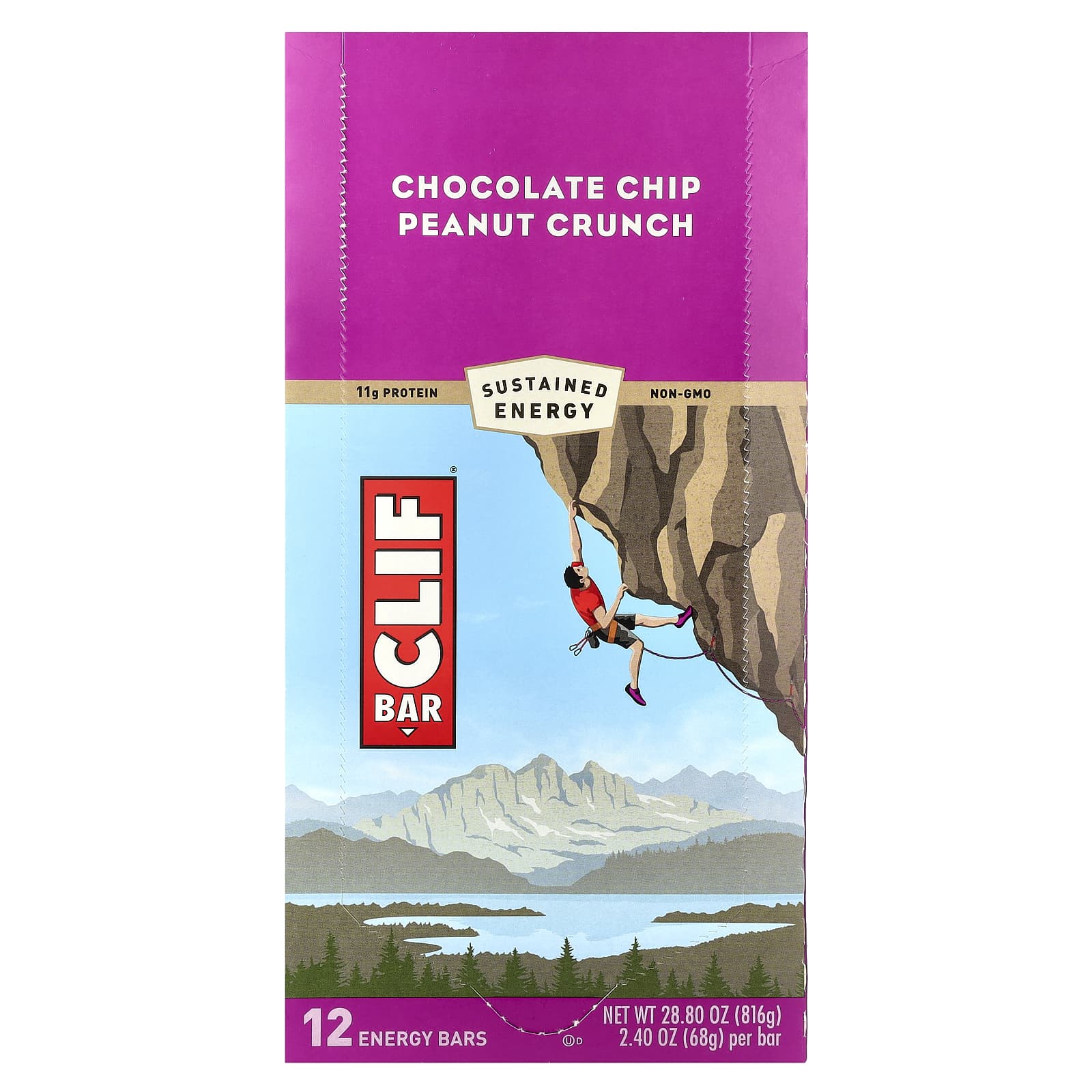 Clif Bar Chocolate Chip Peanut Crunch Energy Bar - 12 Pack - Image 1