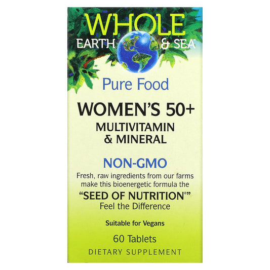 Natural Factors, Whole Earth & Sea, Women's 50+ Multivitamin & Mineral, 60 Tablets - Image 1