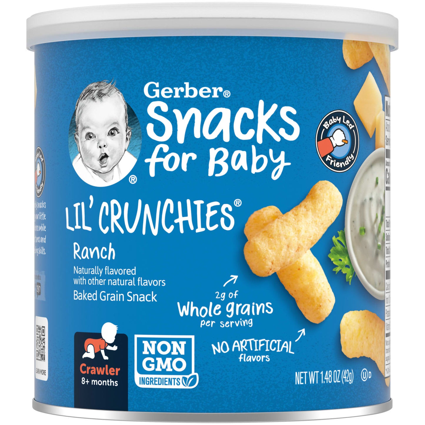 Gerber Lil' Crunchies Baked Grain Snacks for Babies 8+ Months, Ranch Flavor - Image 1