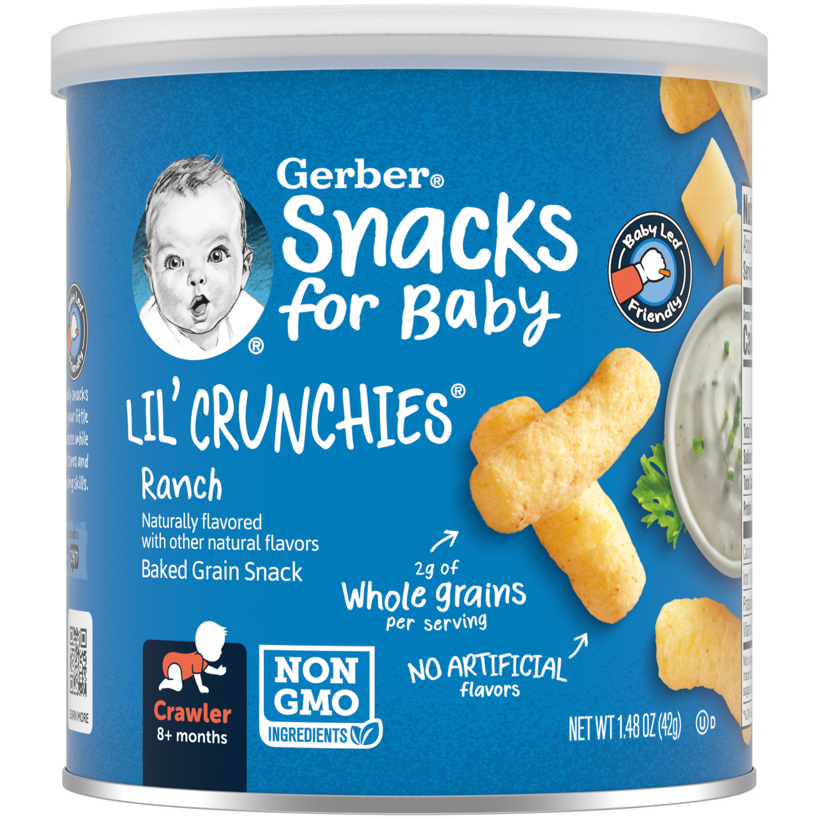 Gerber Lil' Crunchies Baked Grain Snacks for Babies 8+ Months, Ranch Flavor - Image 1
