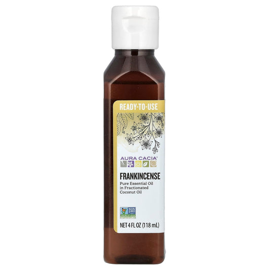 Frankincense Essential Oil Blend in Fractionated Coconut Oil by Aura Cacia, 4 fl oz - Image 1