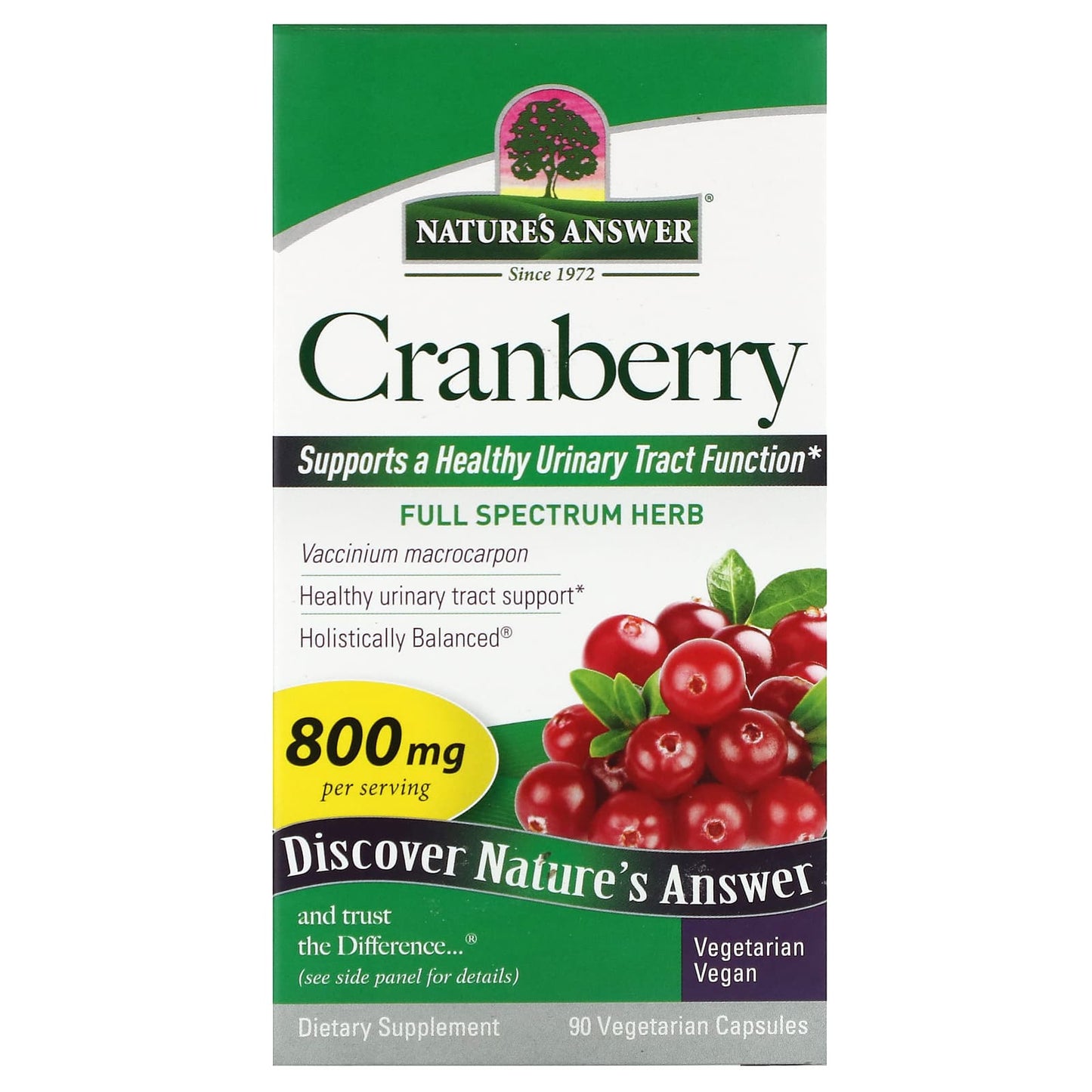Nature's Answer, Cranberry, 90 Vegetarian Capsules (400 mg per Capsule) - Image 1