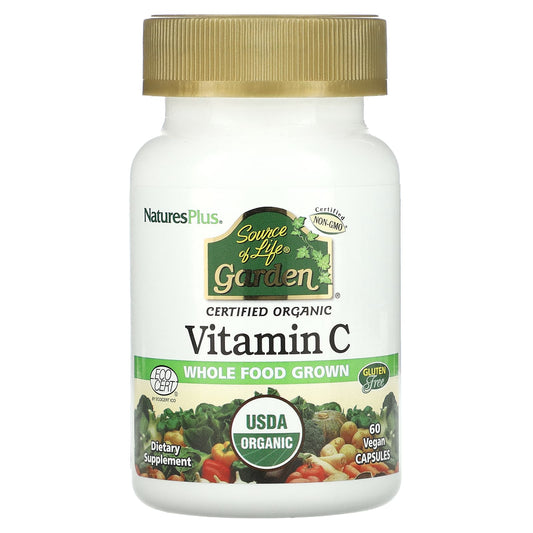 NaturesPlus, Source of Life Garden, Vitamin C, 60 Vegan Capsules - Image 1