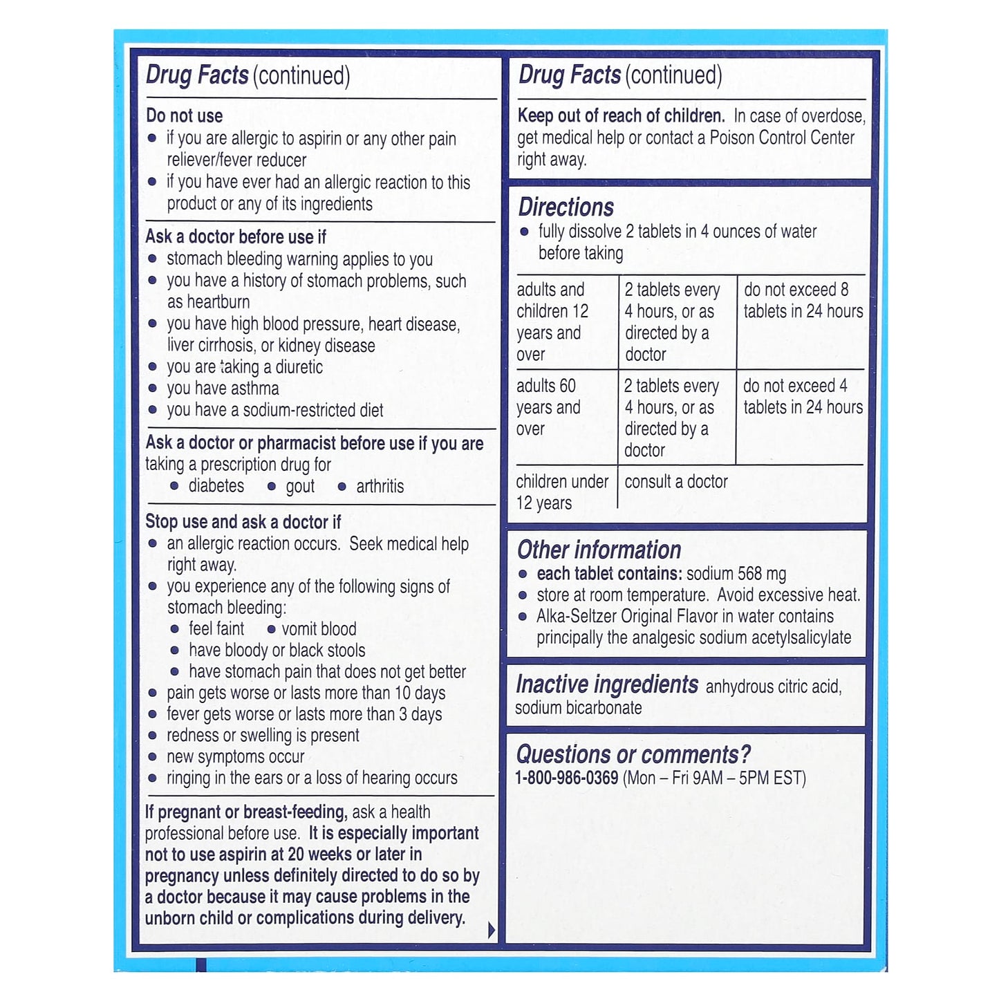 Alka-Seltzer Original - Fast Pain Relief & Fever Reducer - Image 2
