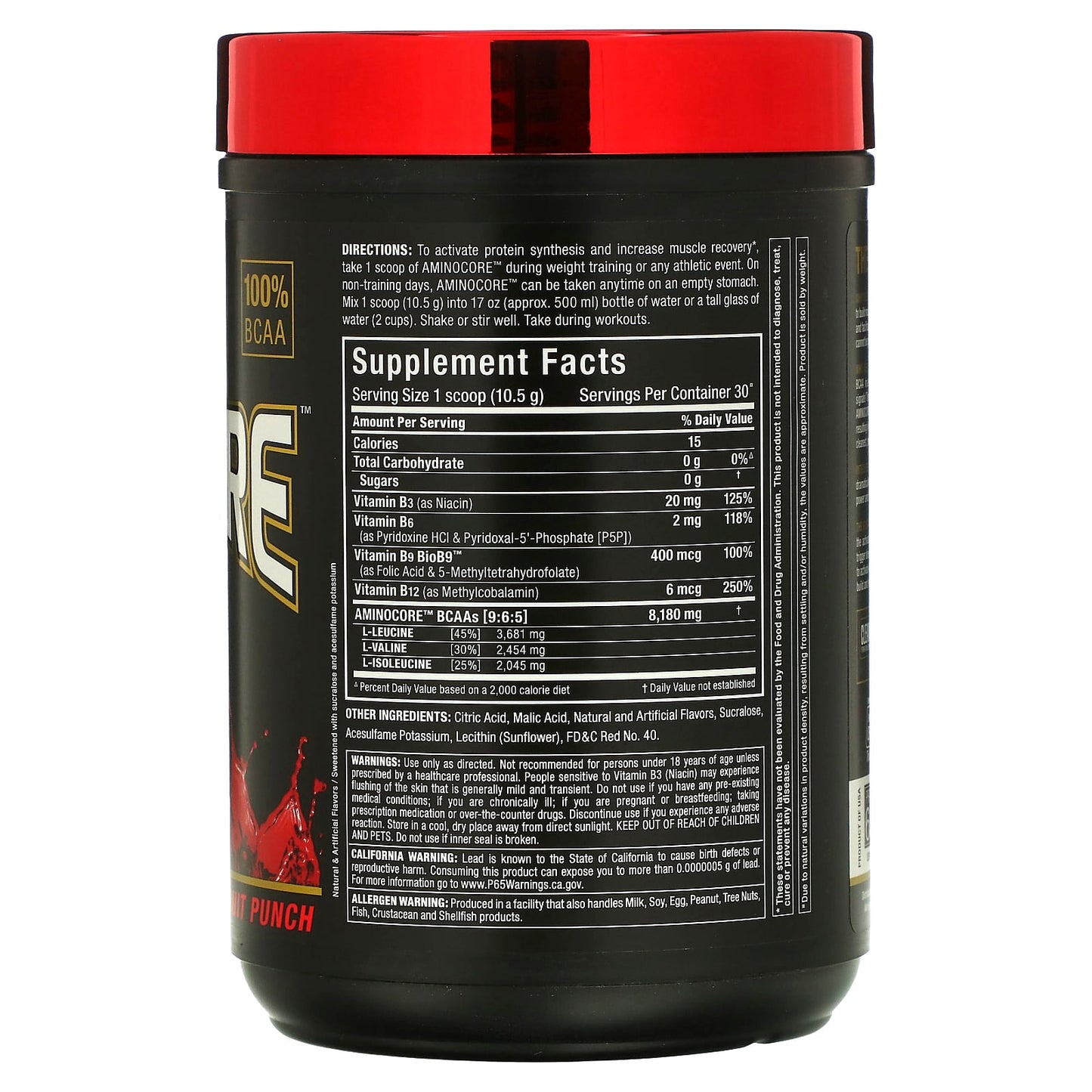 ALLMAX Aminocore BCAA - Fruit Punch, Unflavored for Athletes - Image 2
