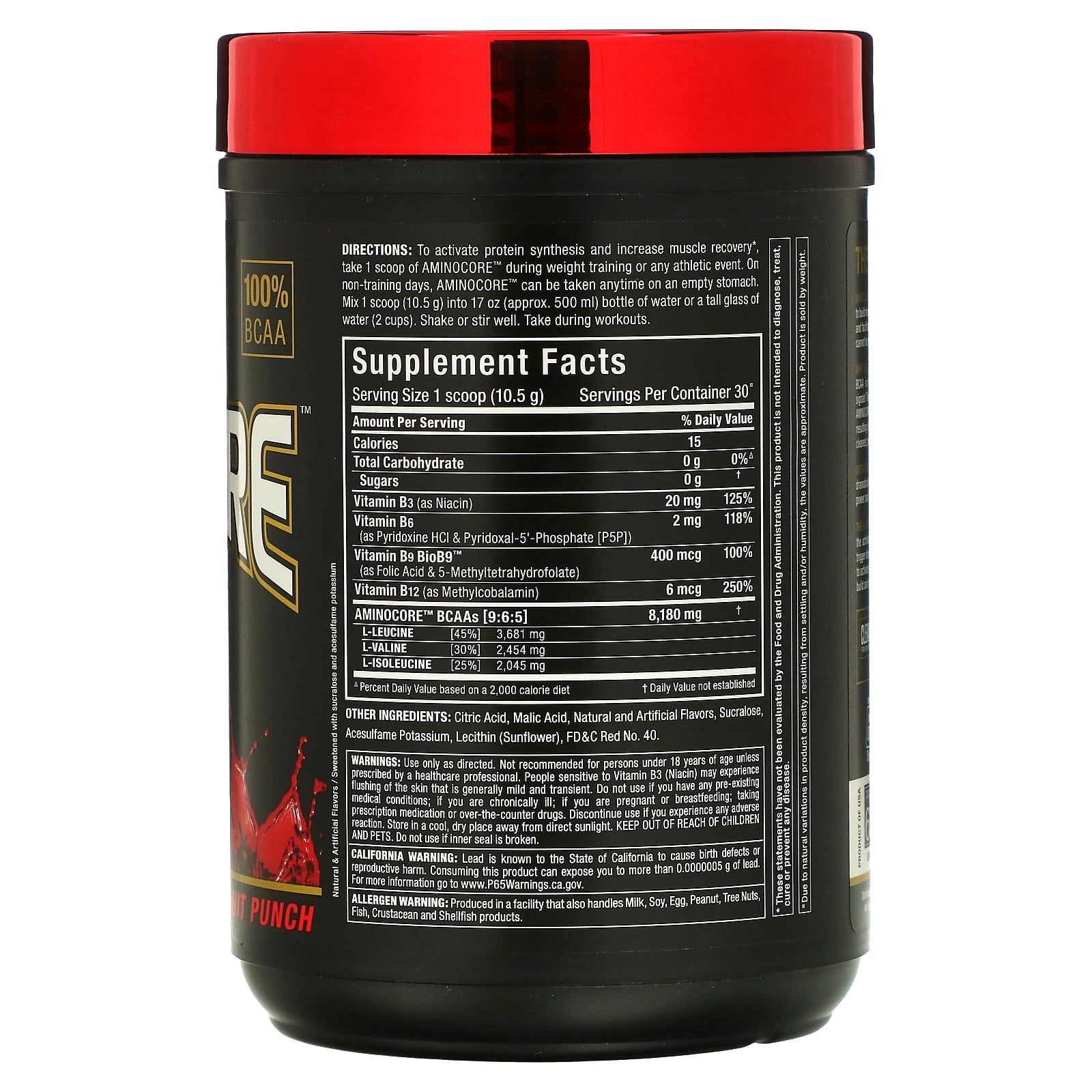 ALLMAX Aminocore BCAA - Fruit Punch, Unflavored for Athletes - Image 2