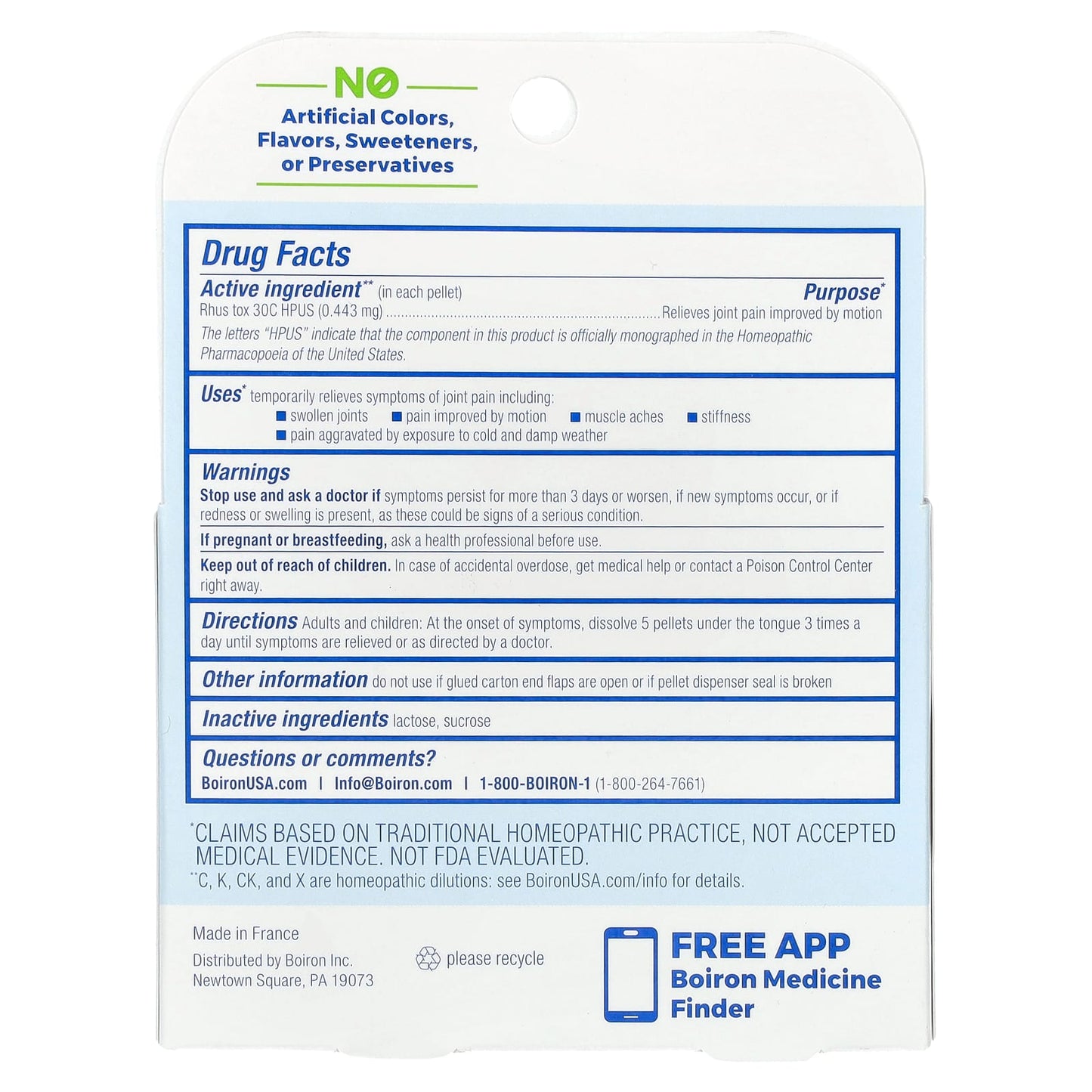 Boiron Rhus Tox 30C - Homeopathic Joint Pain Relief - Image 2