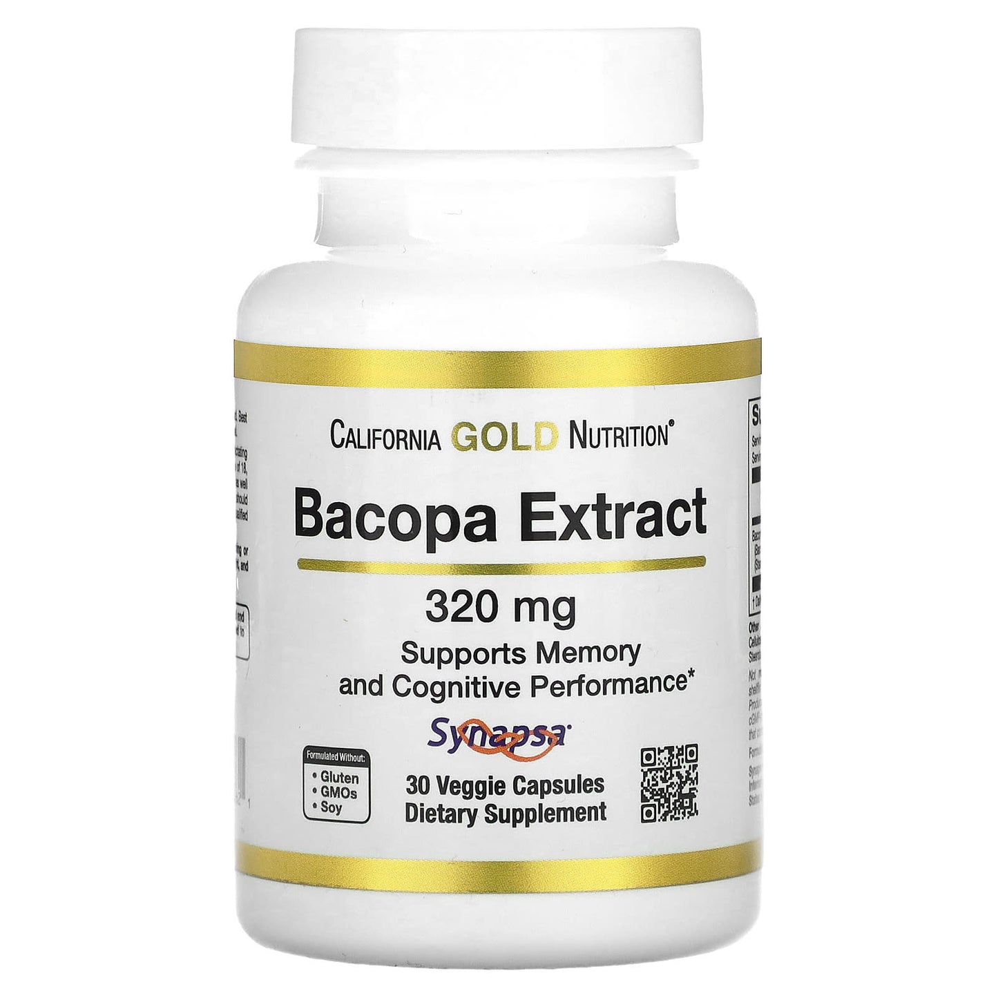 Bacopa Memory & Cognitive Support - 320mg, 30 Veg Capsules - Image 1