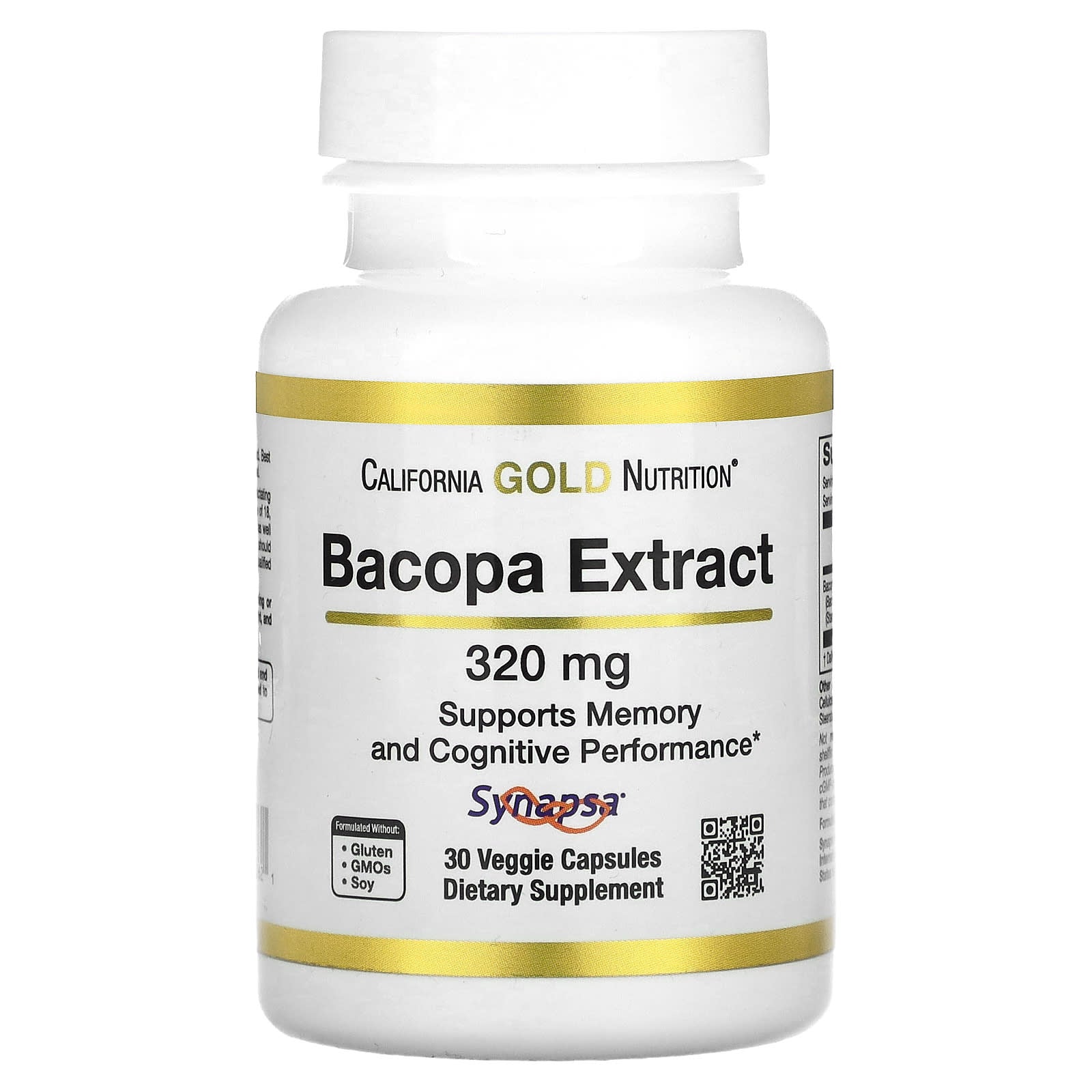 Bacopa Memory & Cognitive Support - 320mg, 30 Veg Capsules - Image 1