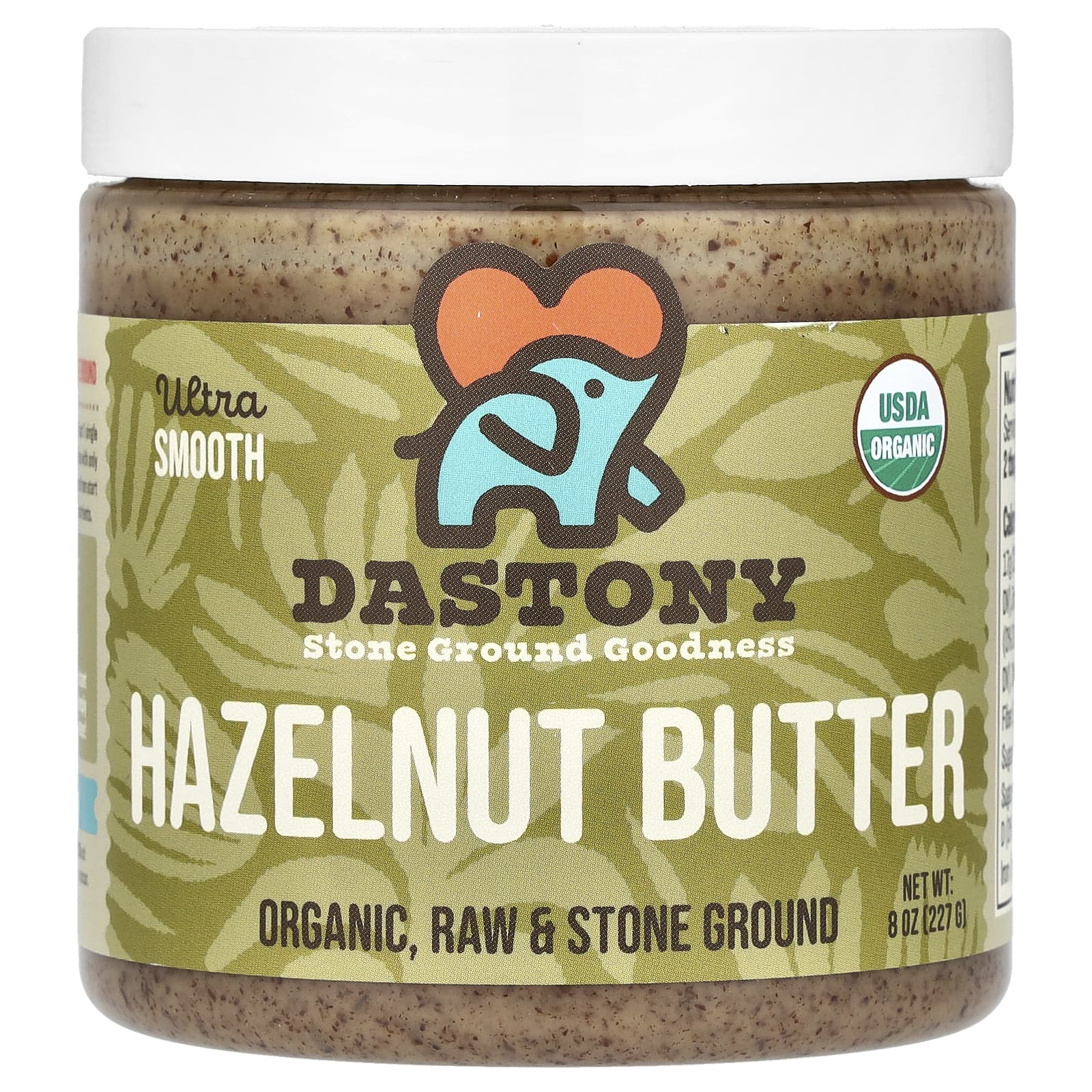 Dastony Organic Hazelnut Butter - Ultra Smooth, USDA Organic, 8 oz - Image 1