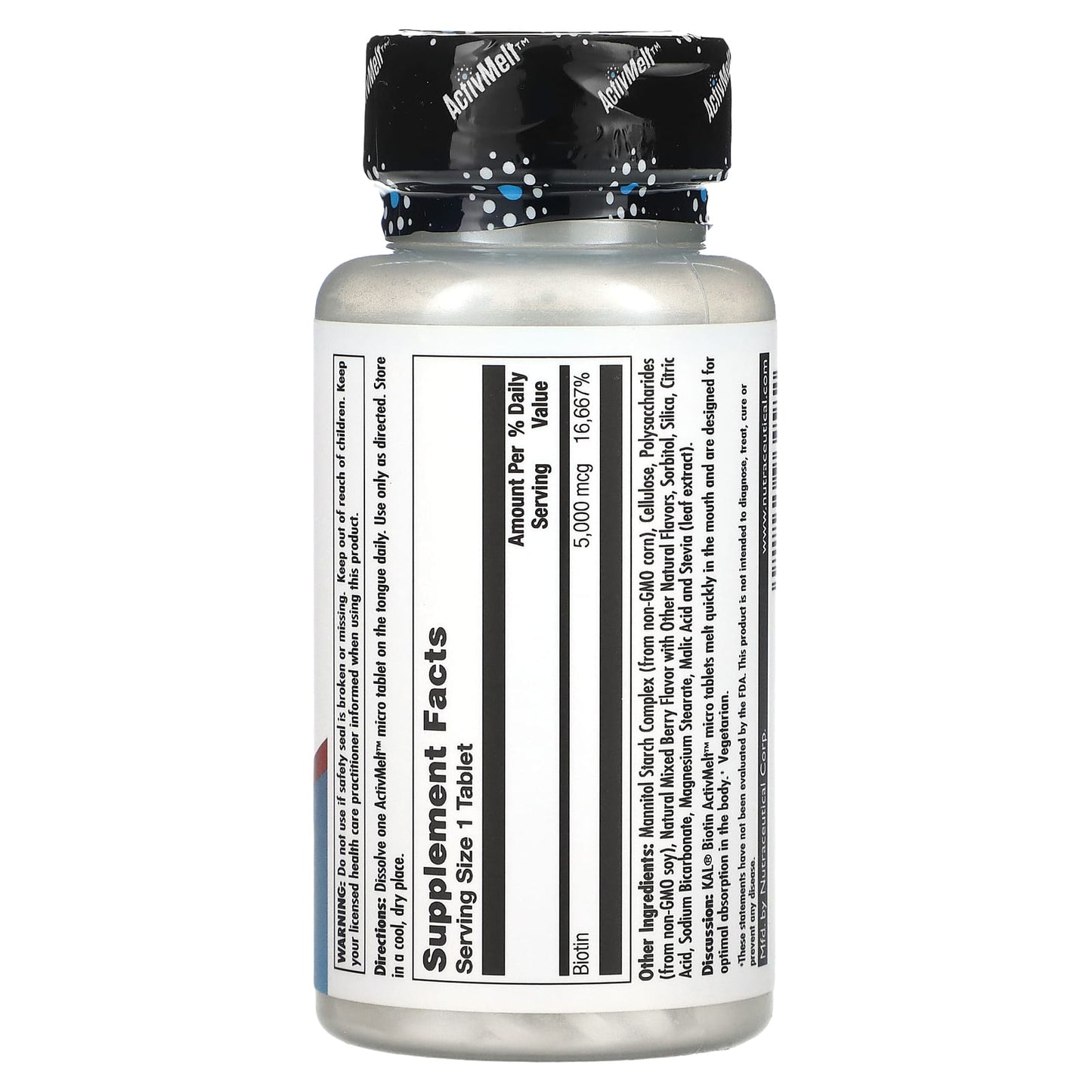 KAL, Biotin, Mixed Berry, 5,000 mcg, 100 Micro Tablets - Image 2