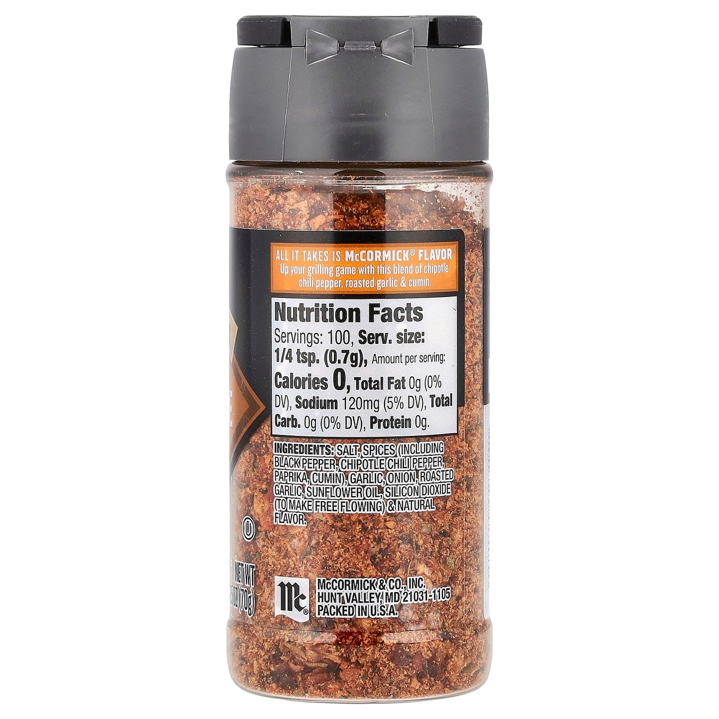 McCormick Grill Mates, Chipotle & Roasted Garlic Seasoning, 2.5 oz (70 g) - Image 2