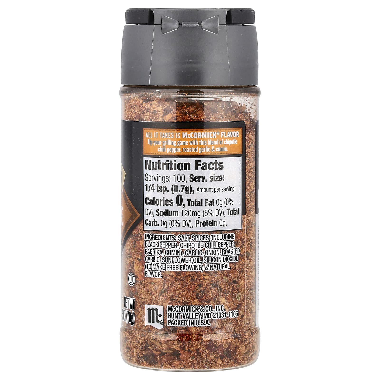 McCormick Grill Mates, Chipotle & Roasted Garlic Seasoning, 2.5 oz (70 g) - Image 2