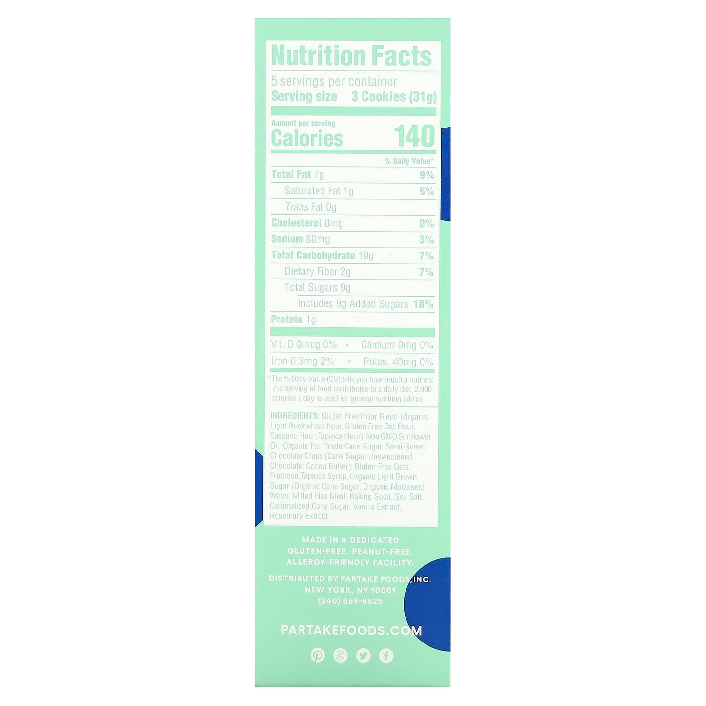 Partake, Soft Cookies, Chocolate Chip, 5.5 oz (156 g) - Image 2
