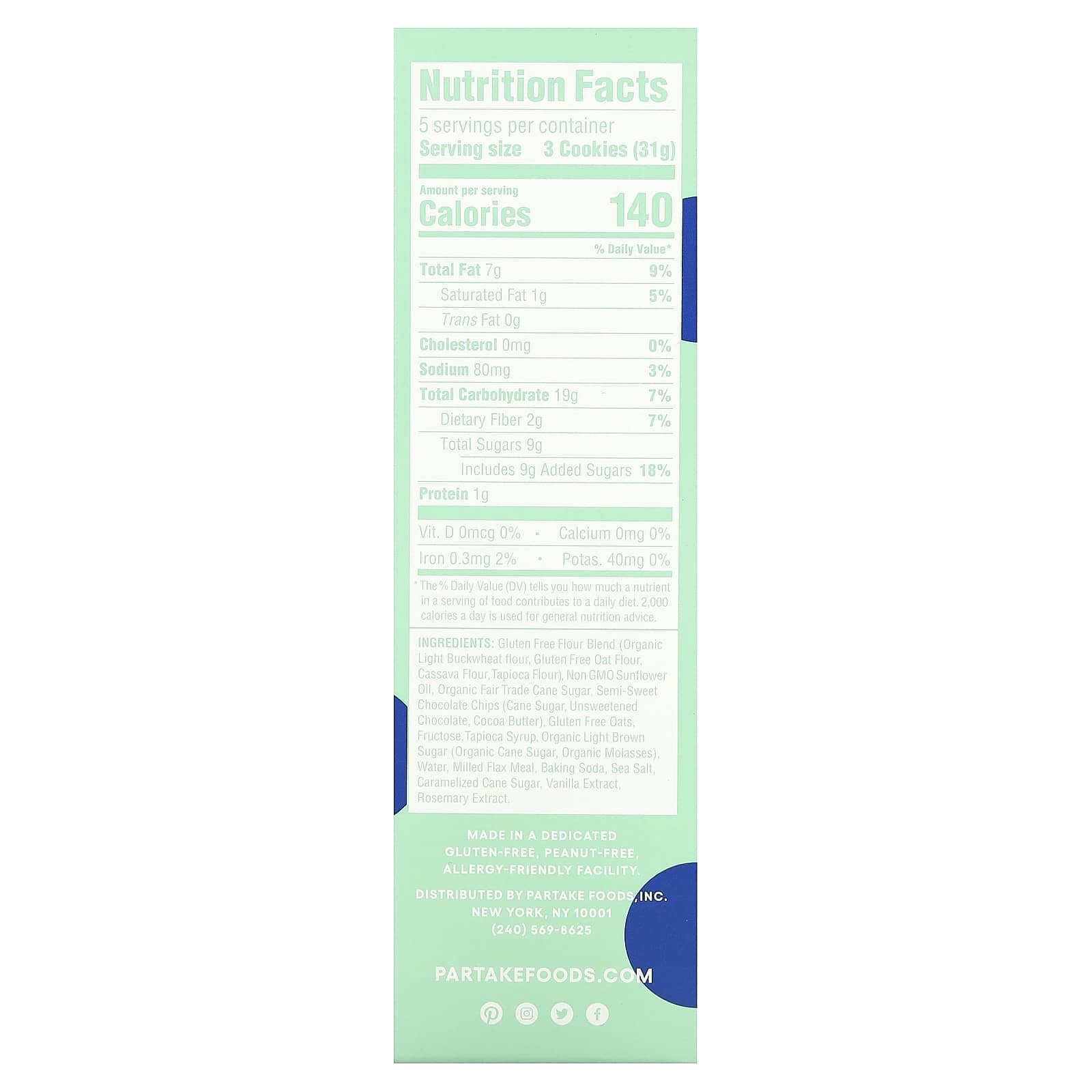 Partake, Soft Cookies, Chocolate Chip, 5.5 oz (156 g) - Image 2