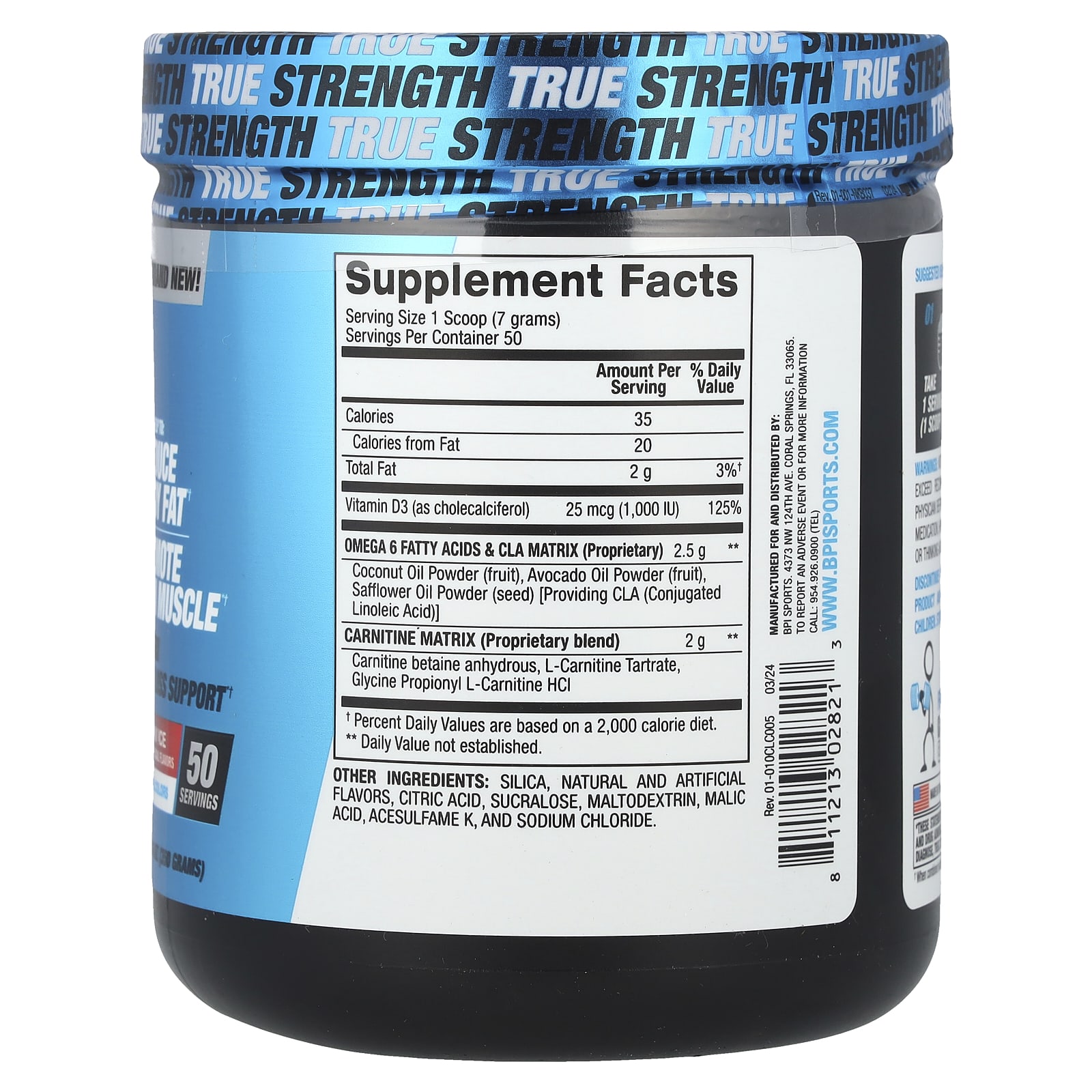 BPI Sports CLA + Carnitine Rainbow Ice Weight Loss Supplement - Image 2