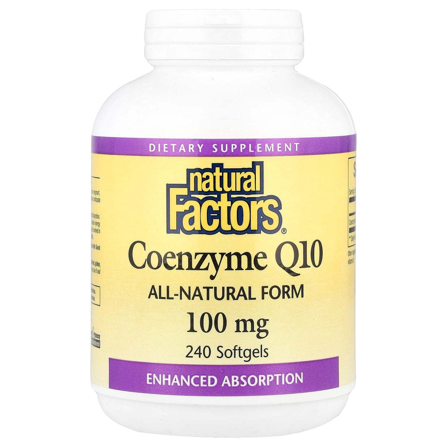 Natural Factors, Coenzyme Q10, 100 mg, 240 Softgels - Image 1