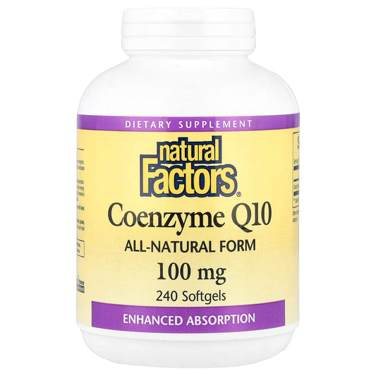 Natural Factors, Coenzyme Q10, 100 mg, 240 Softgels - Image 1