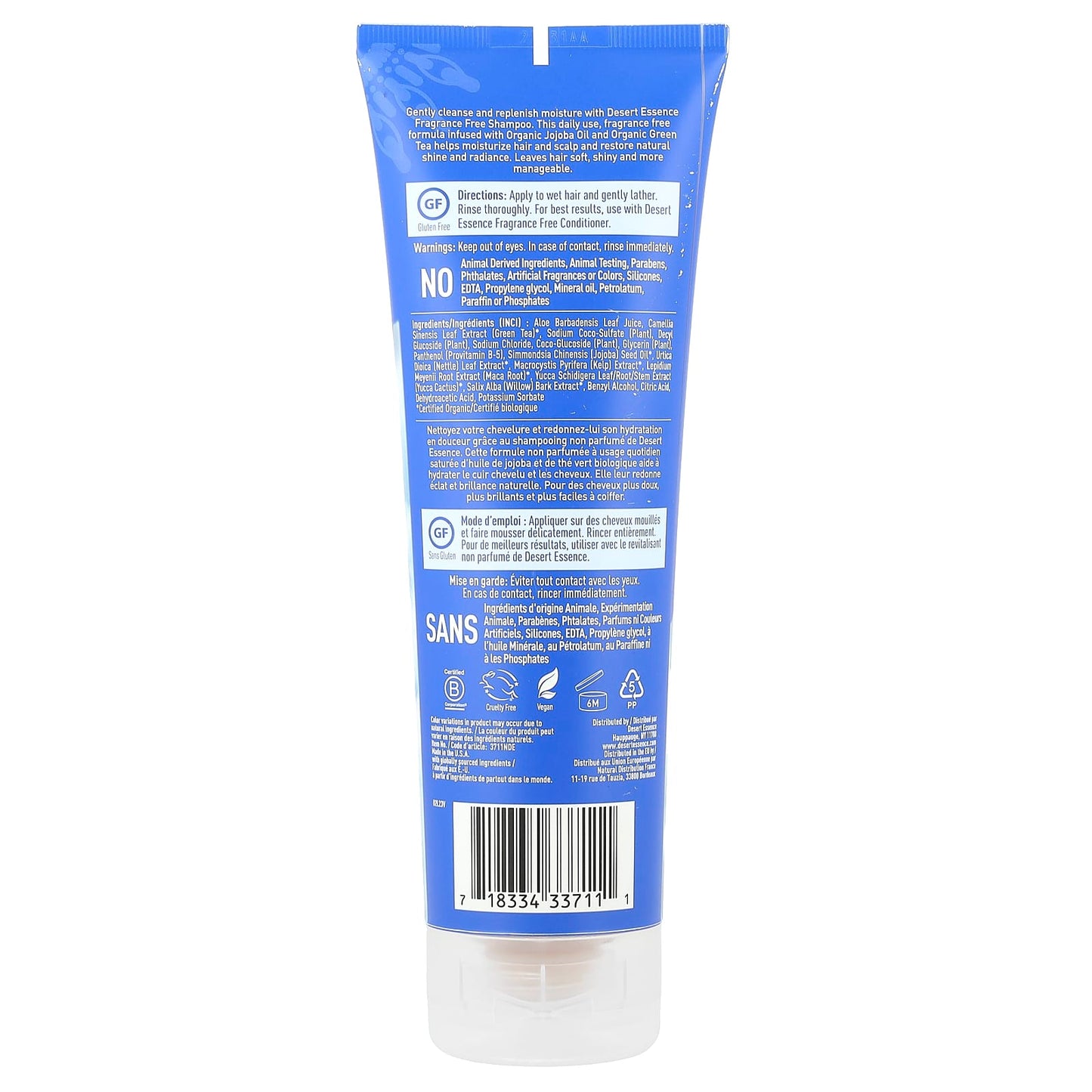 Fragrance Free Shampoo by Desert Essence - Gluten Free & Vegan - Image 2