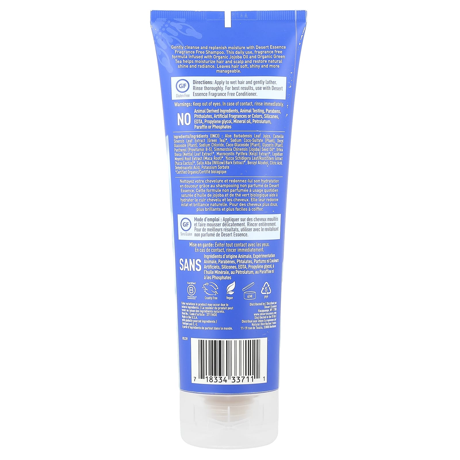 Fragrance Free Shampoo by Desert Essence - Gluten Free & Vegan - Image 2