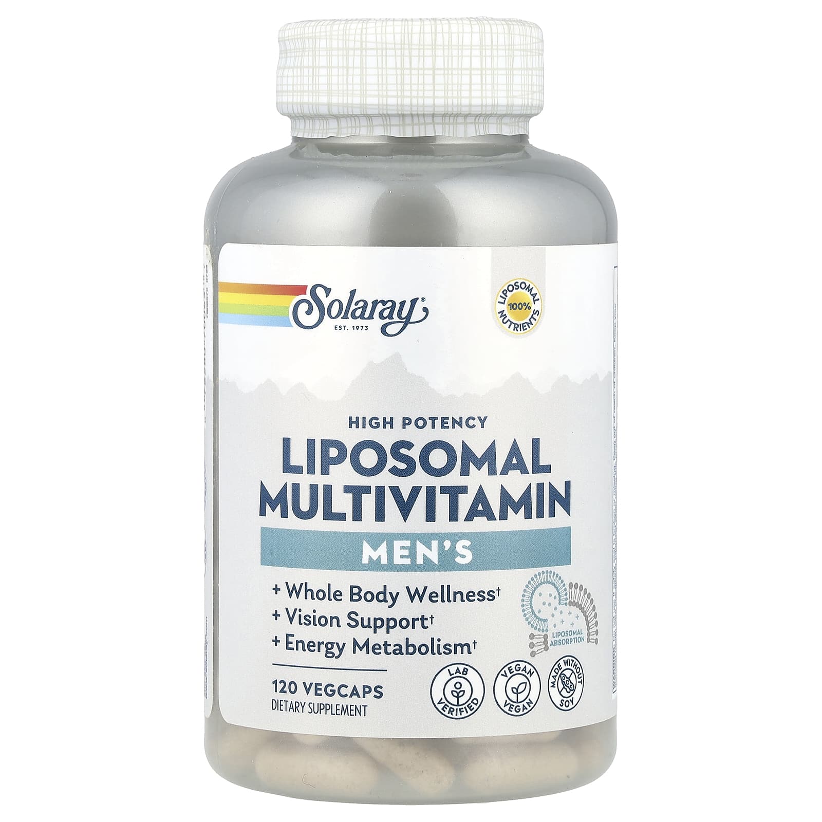 Solaray, Men's Liposomal Multivitamin, High Potency, 120 VegCaps - Image 1