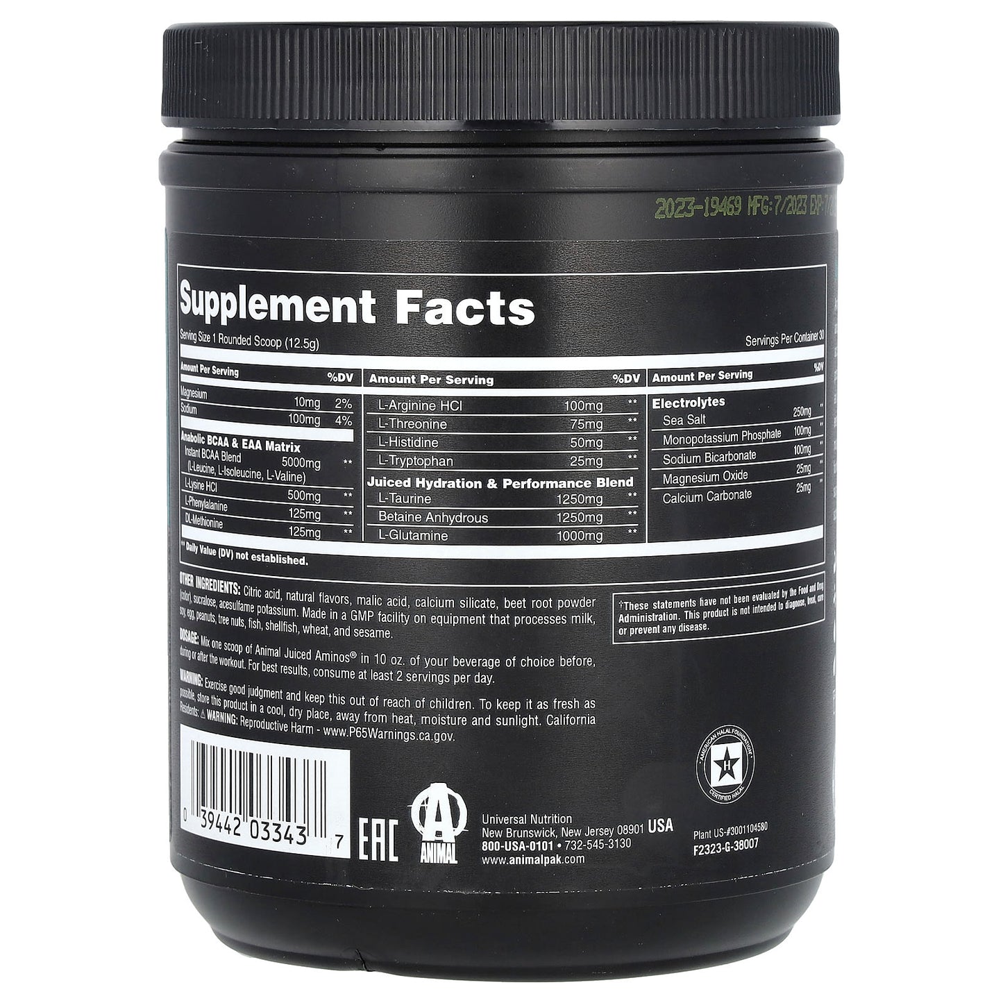 Animal Juiced Aminos - Fruit Punch - Post Workout Recovery & Hydration - Image 2