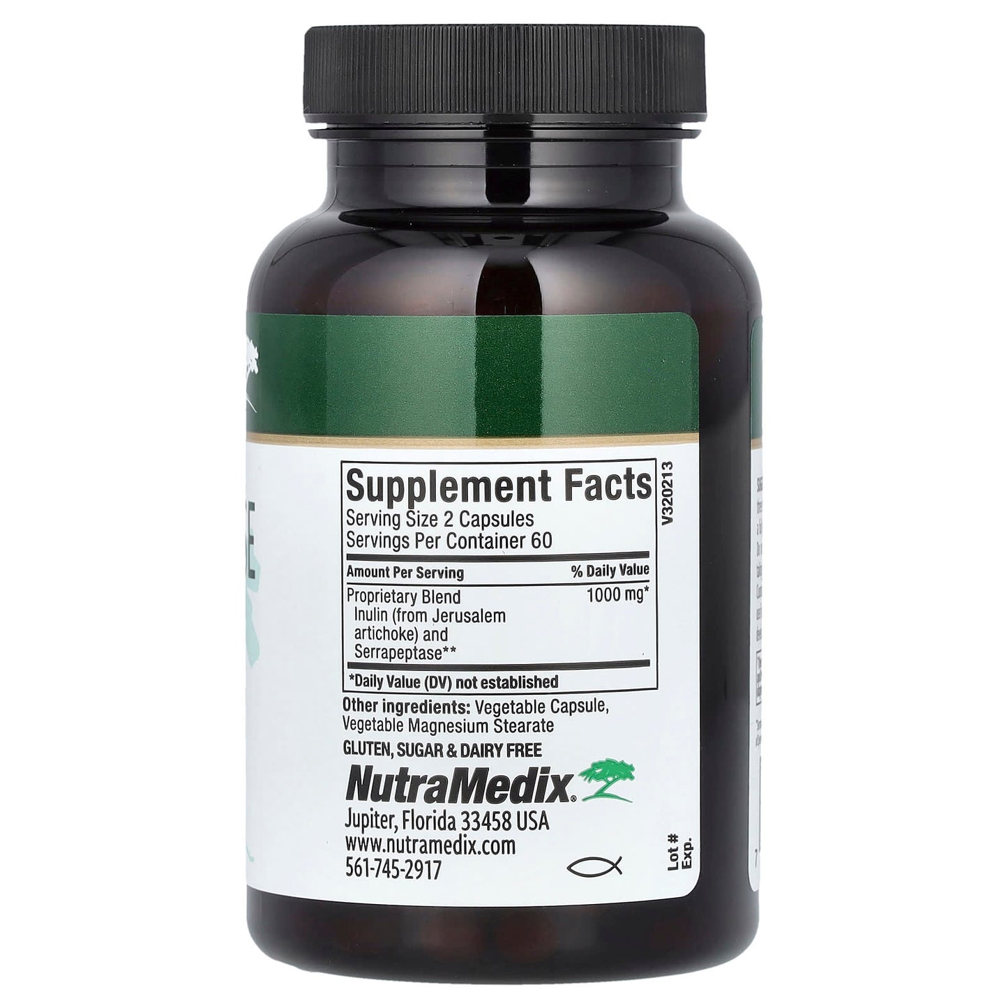NutraMedix, Serrapeptase with Inulin, 120 Vegetable Capsules (500 mg per Capsule) - Image 2
